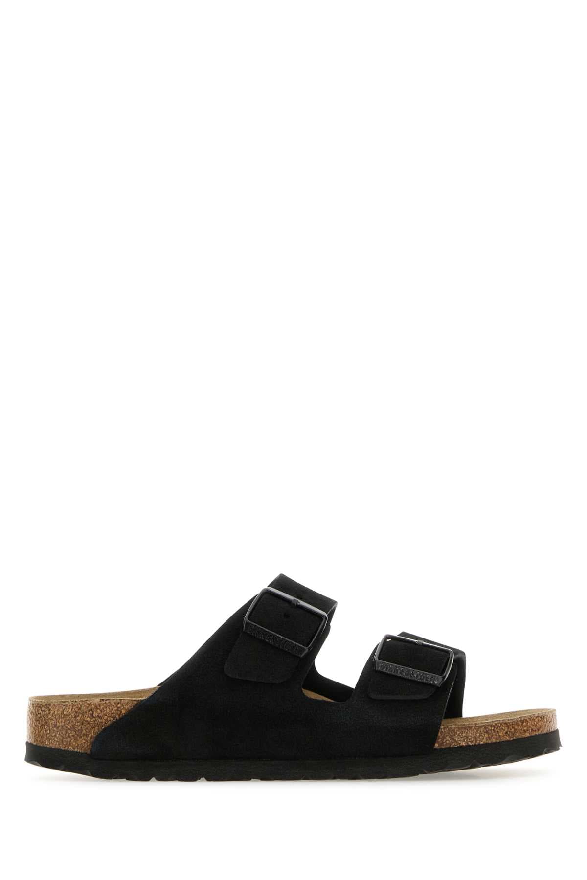 Black suede Arizona slippers