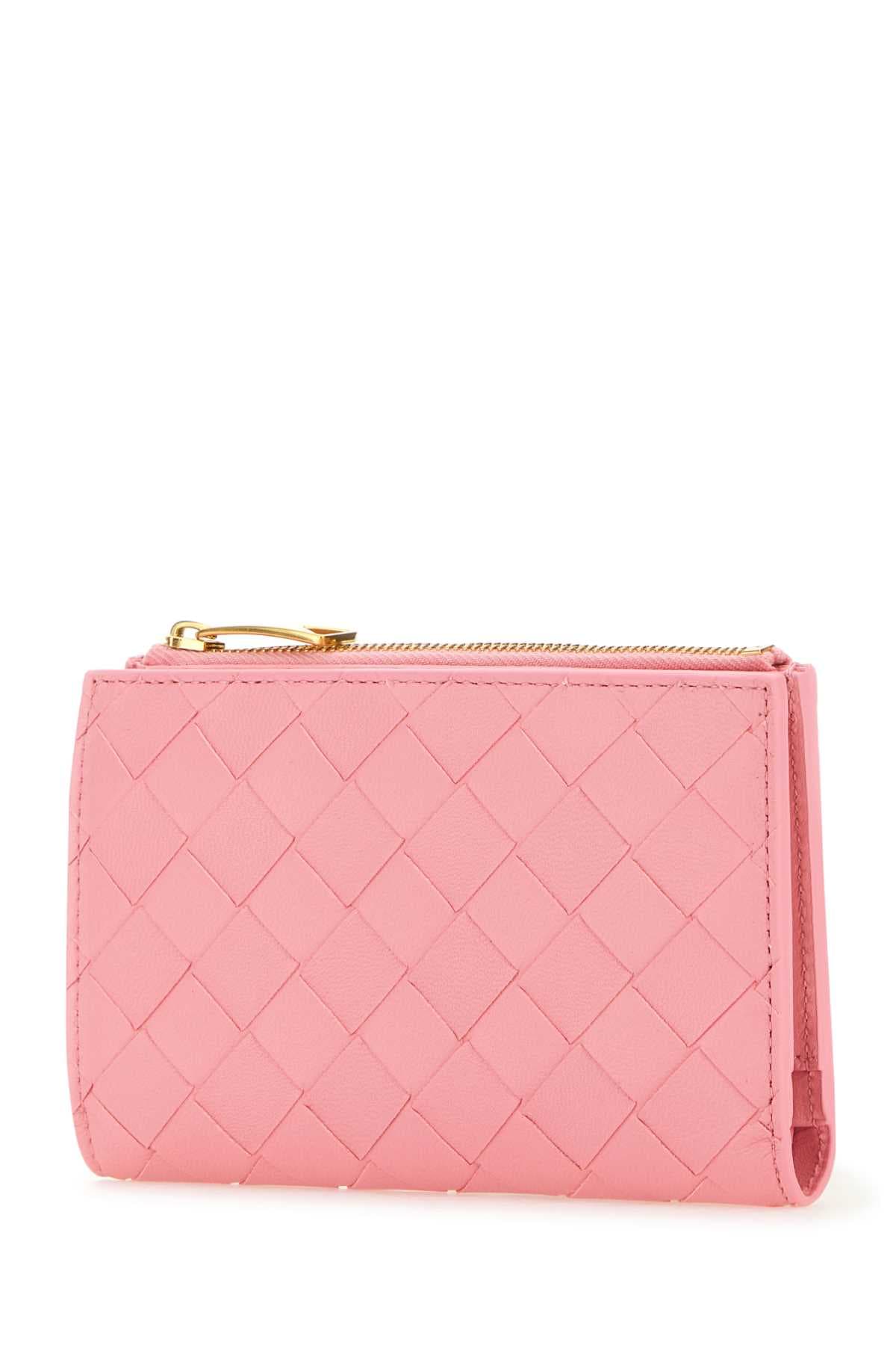 Pink nappa leather medium Intrecciato wallet - мініатюра 2