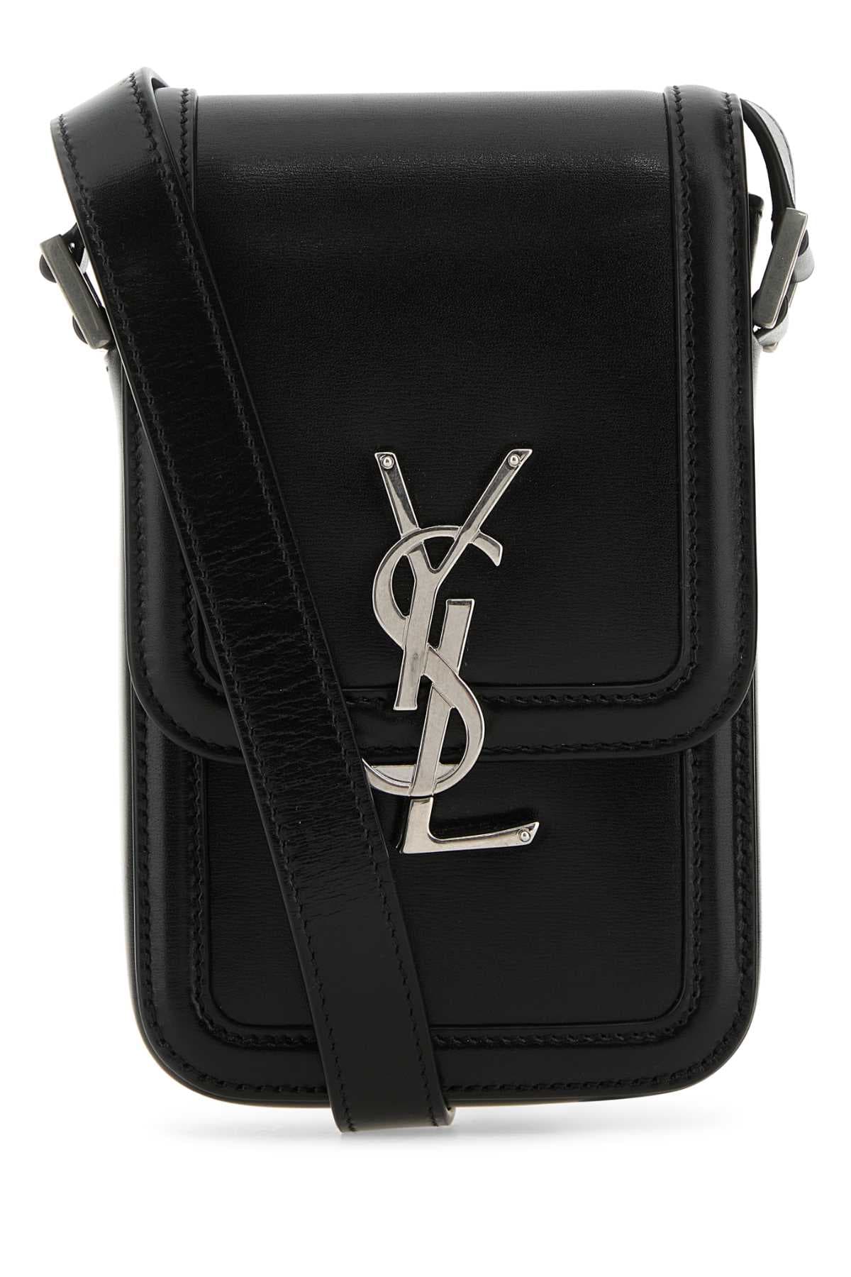 Black leather phone case