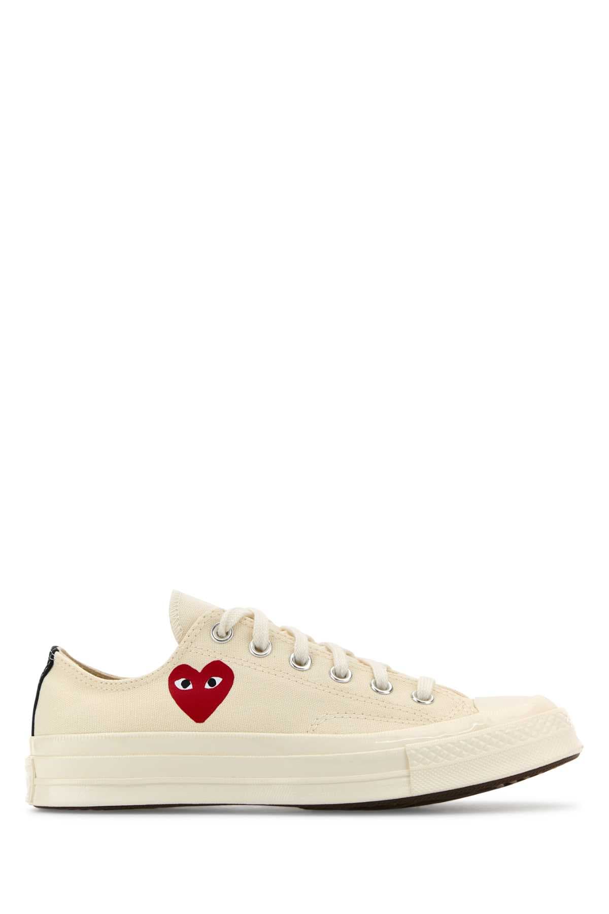 Ivory canvas Comme Des Garçons X Converse sneakers