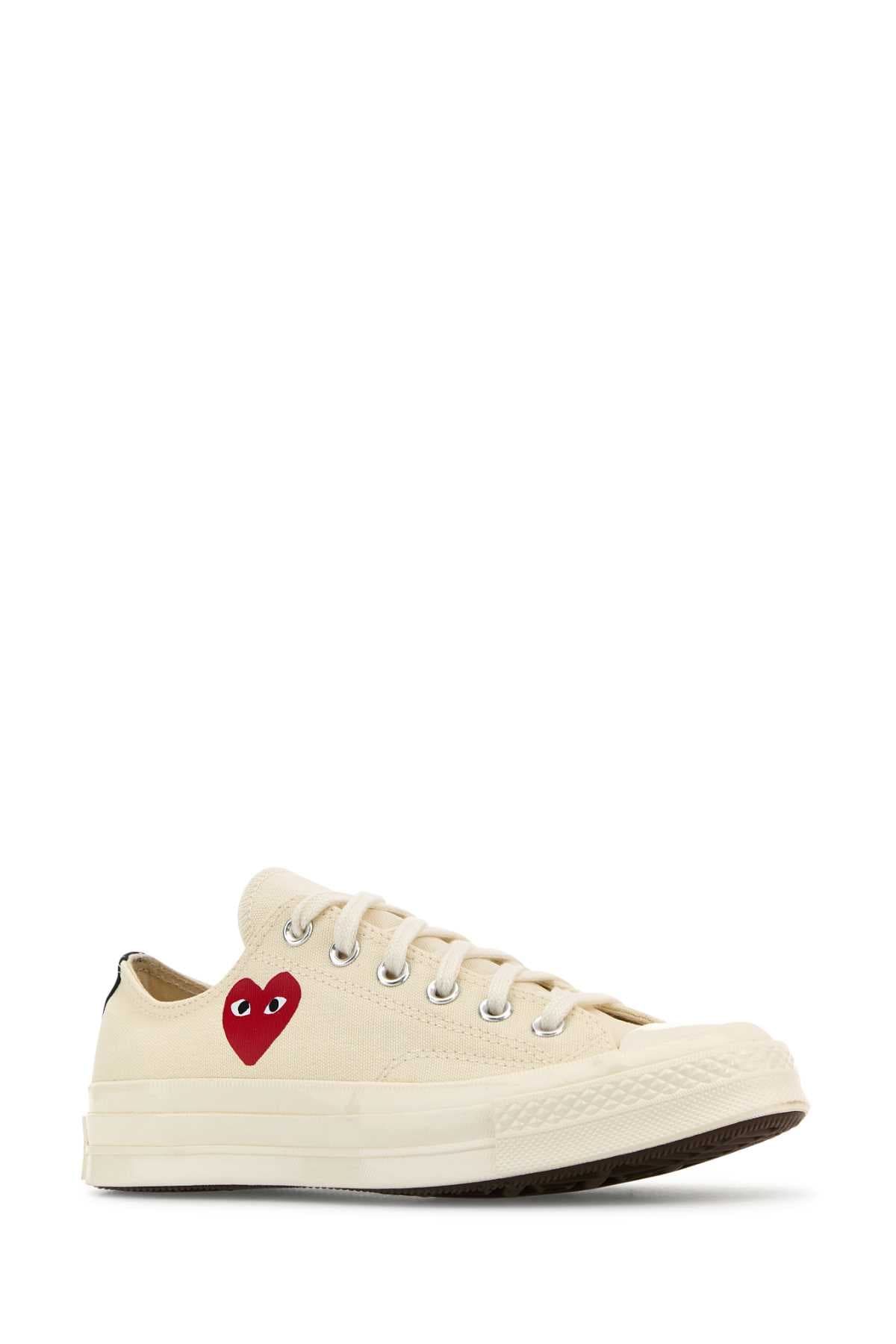 Ivory canvas Comme Des Garçons X Converse sneakers - мініатюра 2