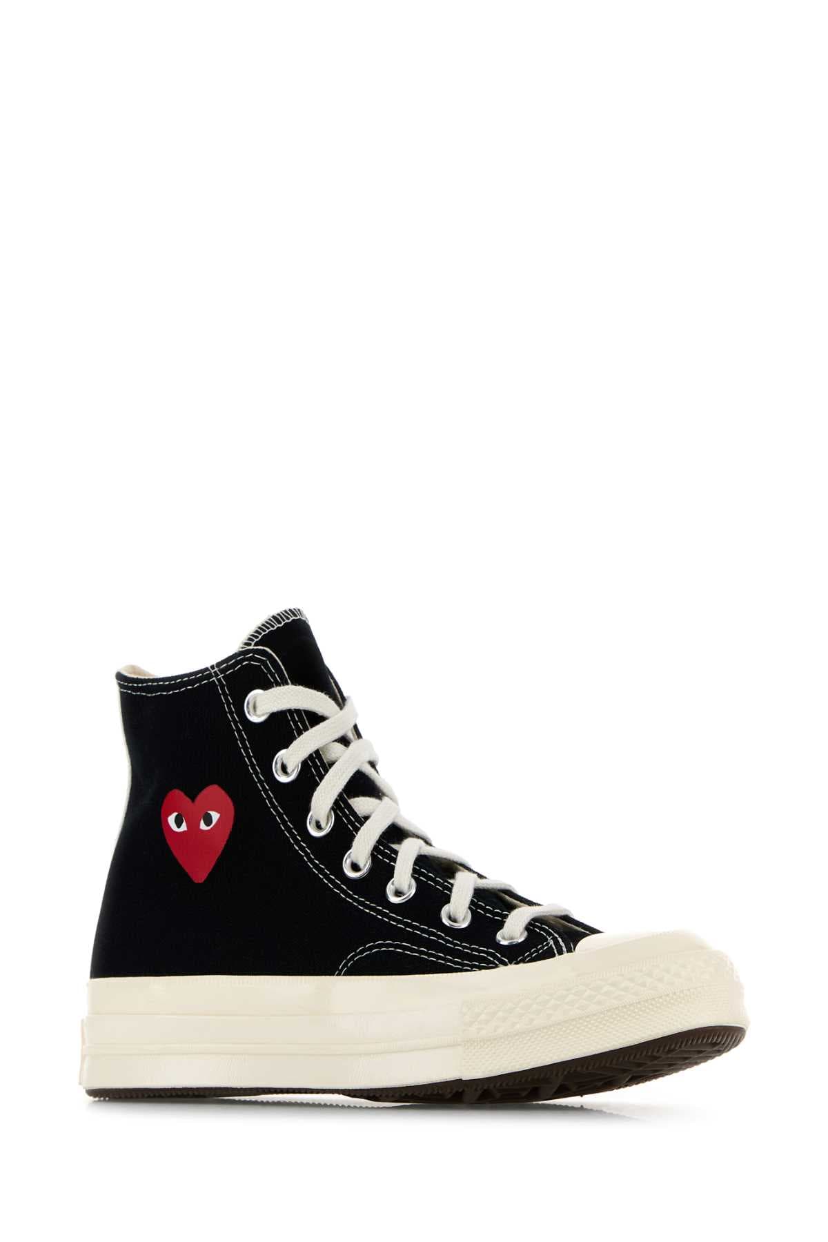 Black canvas Comme Des Garçons X Converse sneakers - мініатюра 2
