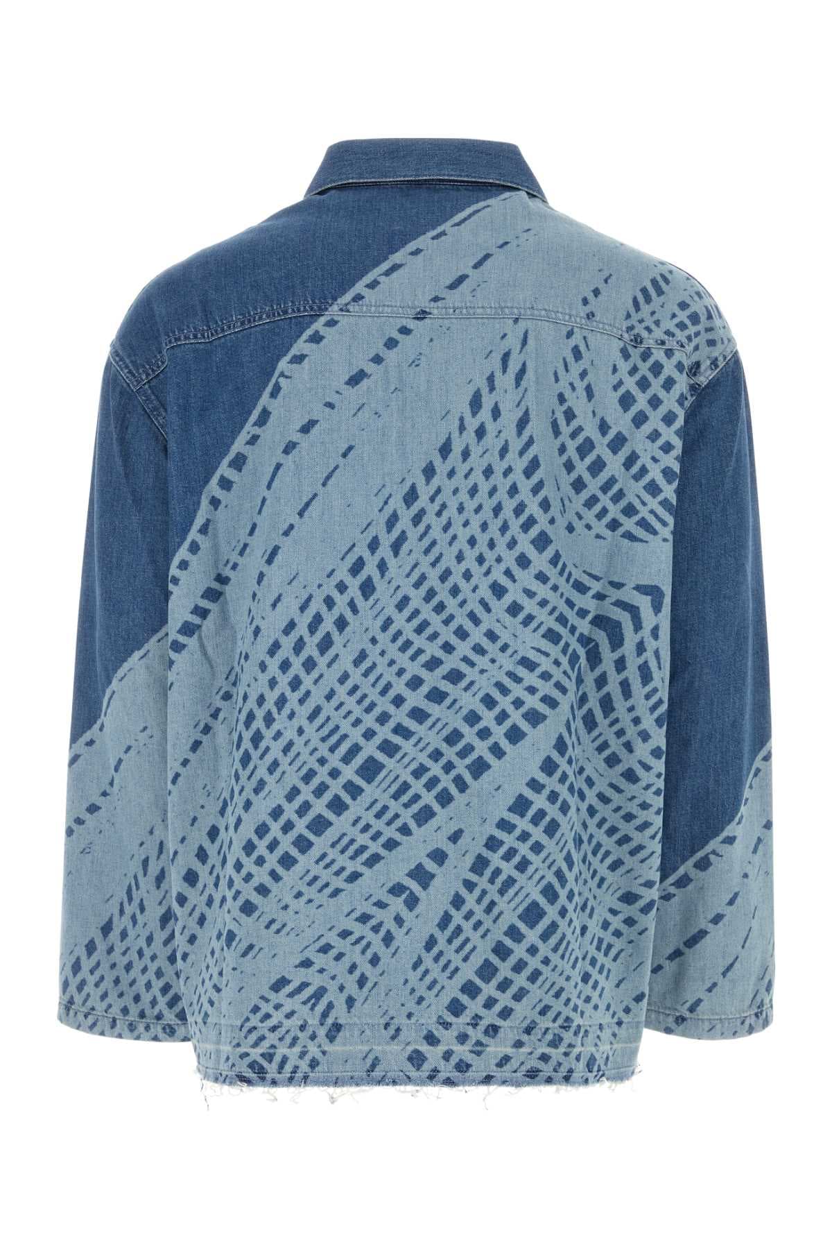 Printed denim polo shirt - мініатюра 2