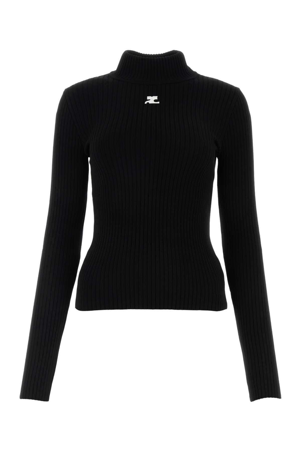Black viscose blend sweater