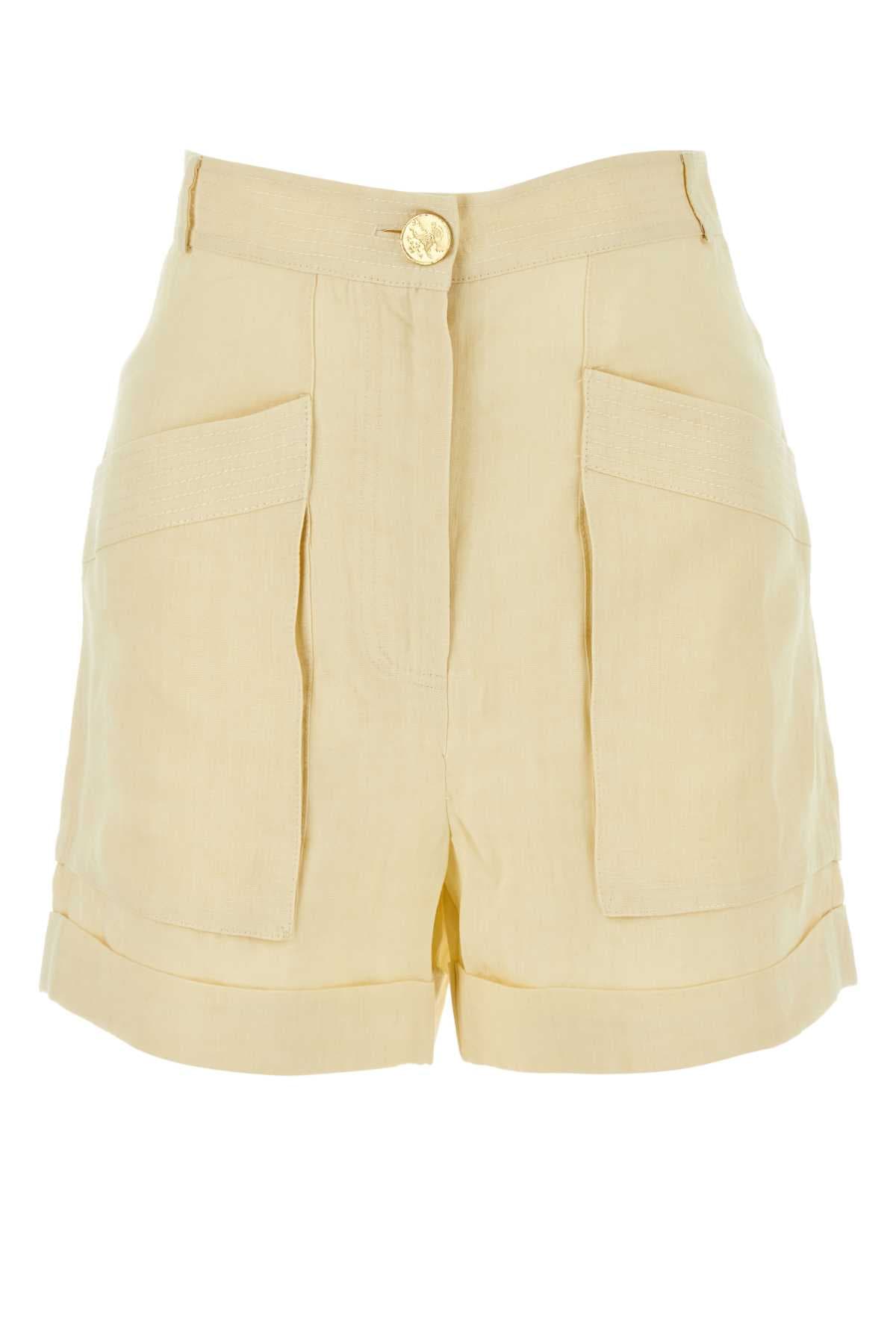 Ivory linen Ashraf shorts