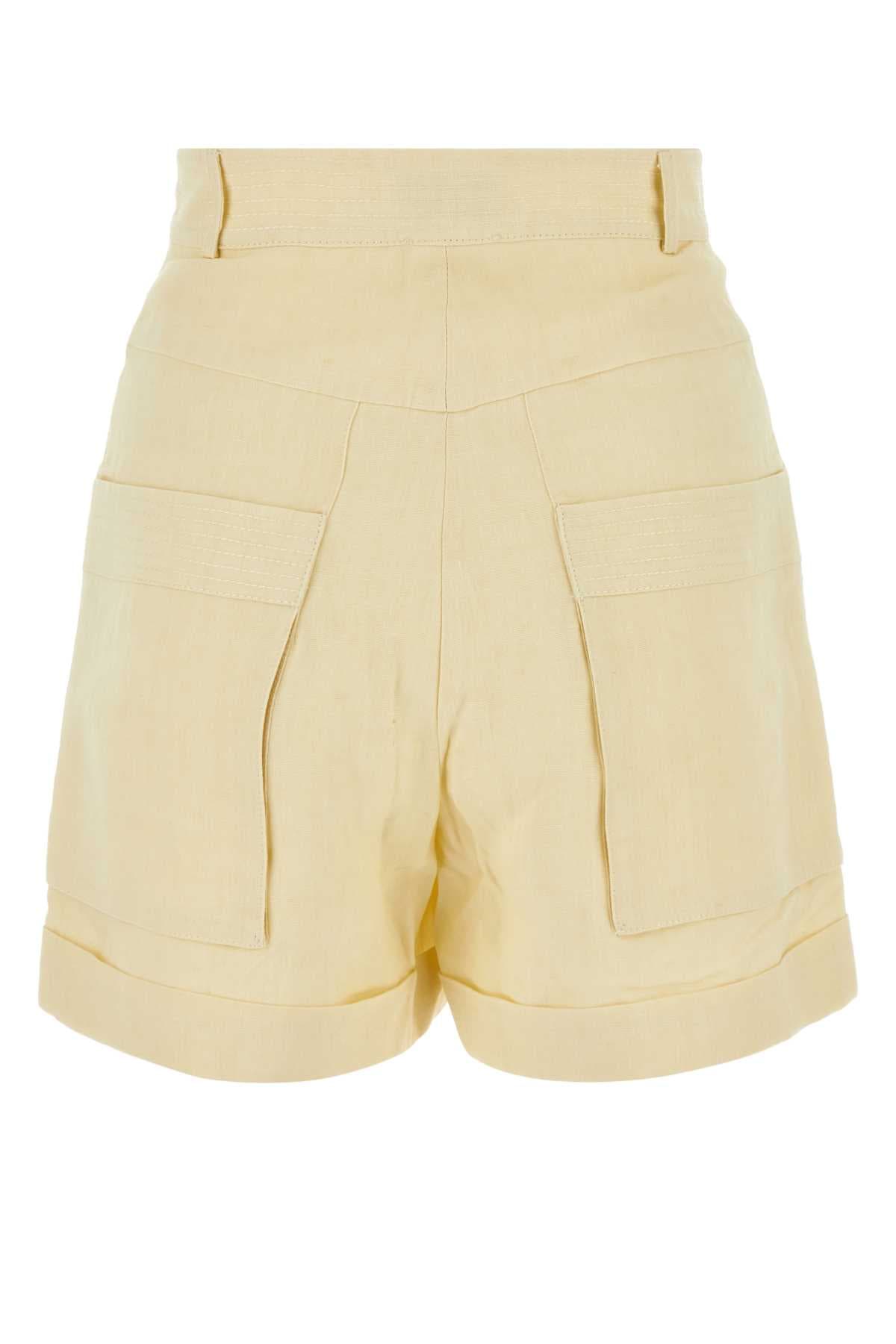Ivory linen Ashraf shorts - мініатюра 2