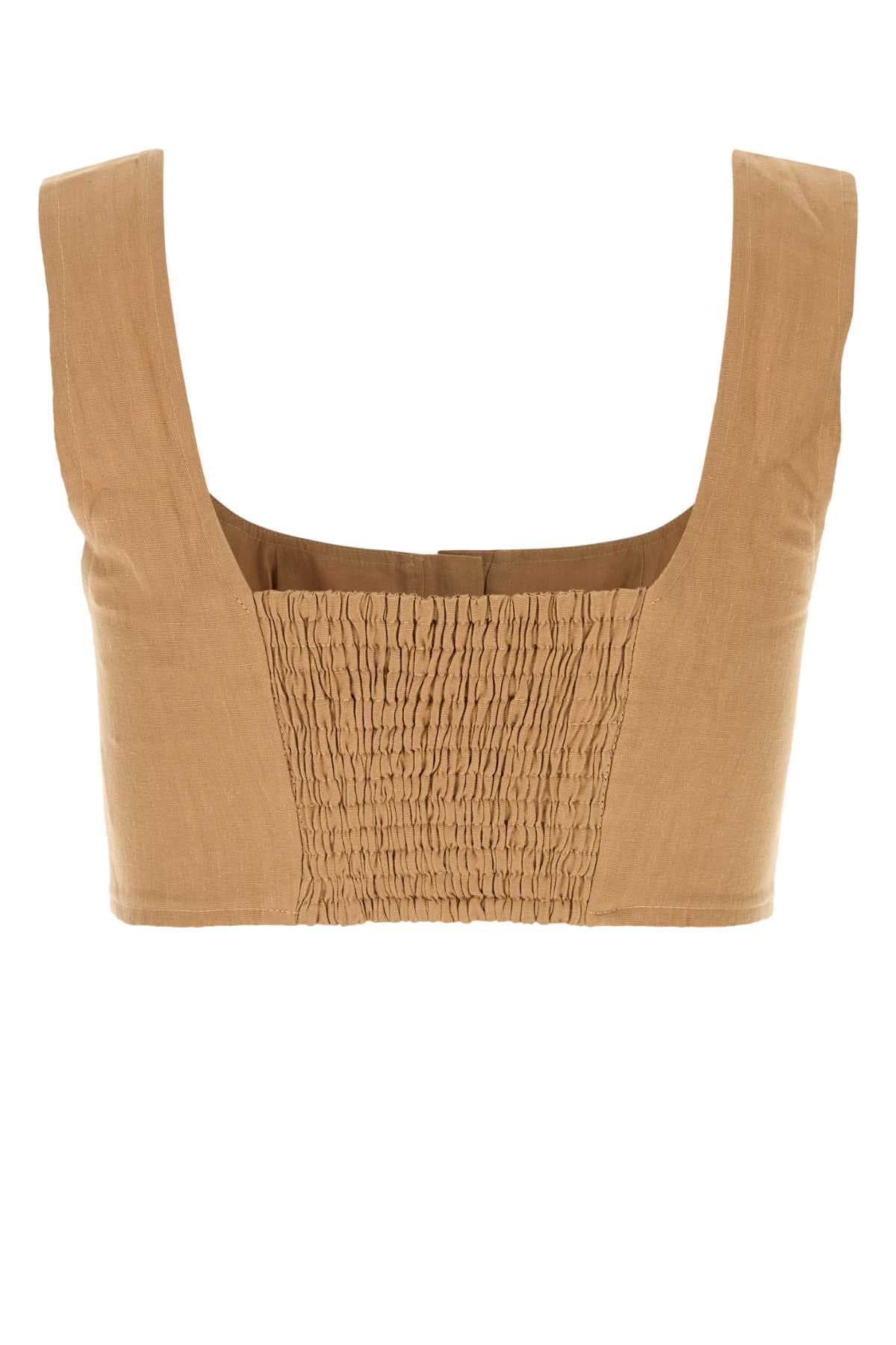Camel linen Jirja crop-top - мініатюра 2