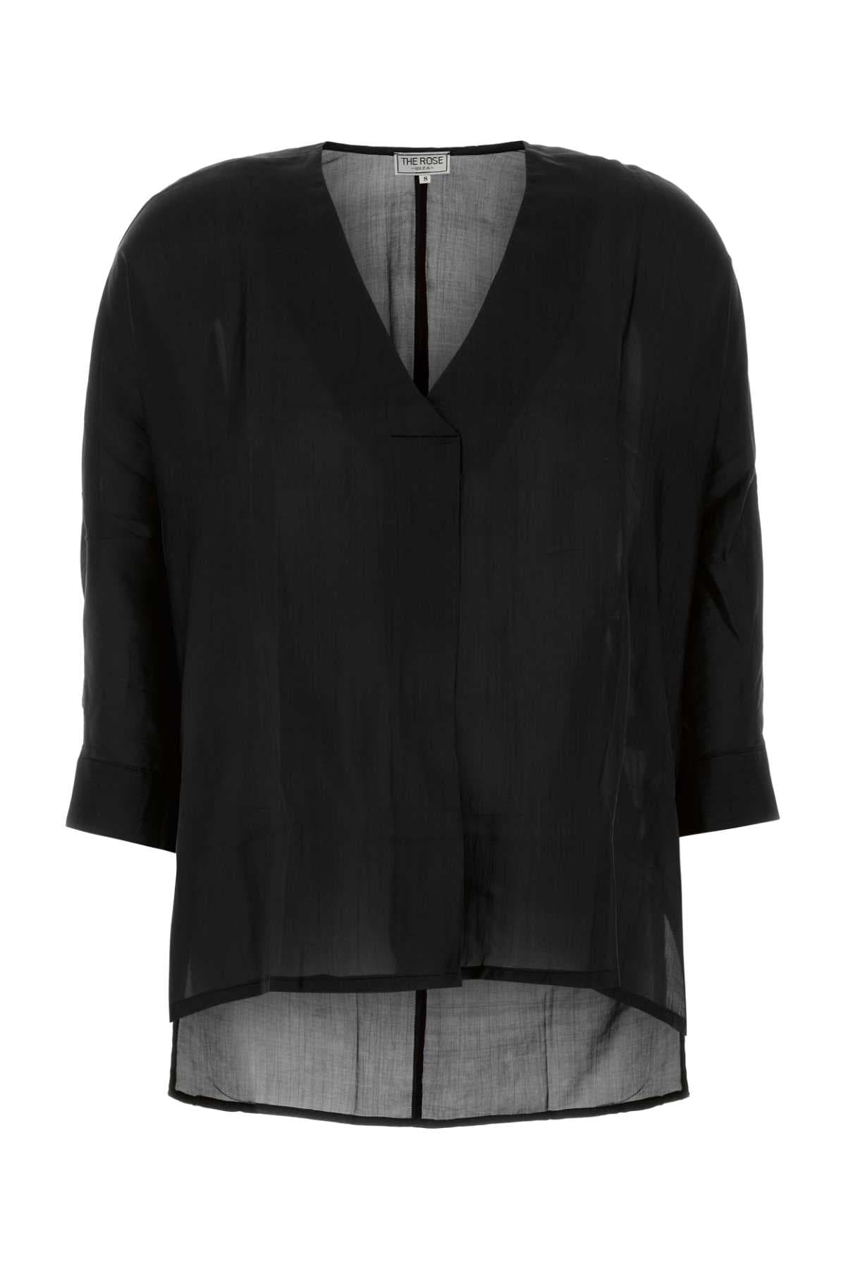 Black silk Indochine blouse