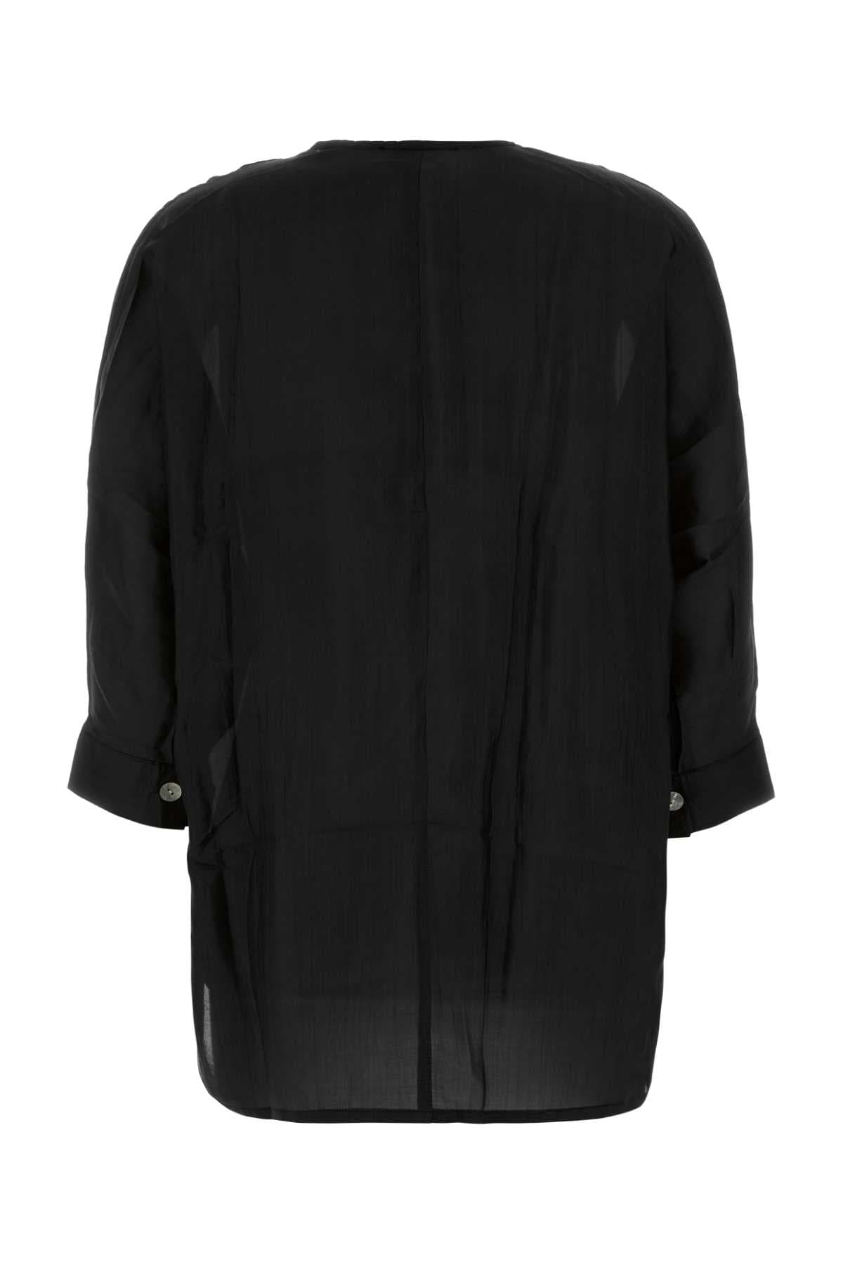 Black silk Indochine blouse - мініатюра 2