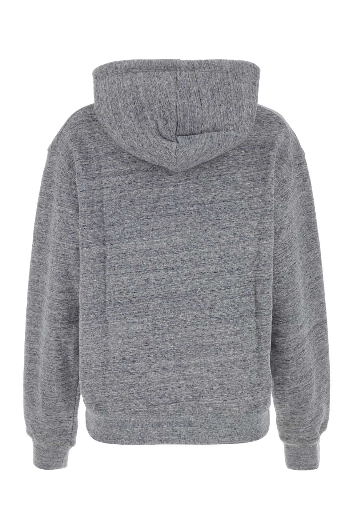 Melange grey cotton sweatshirt - мініатюра 2
