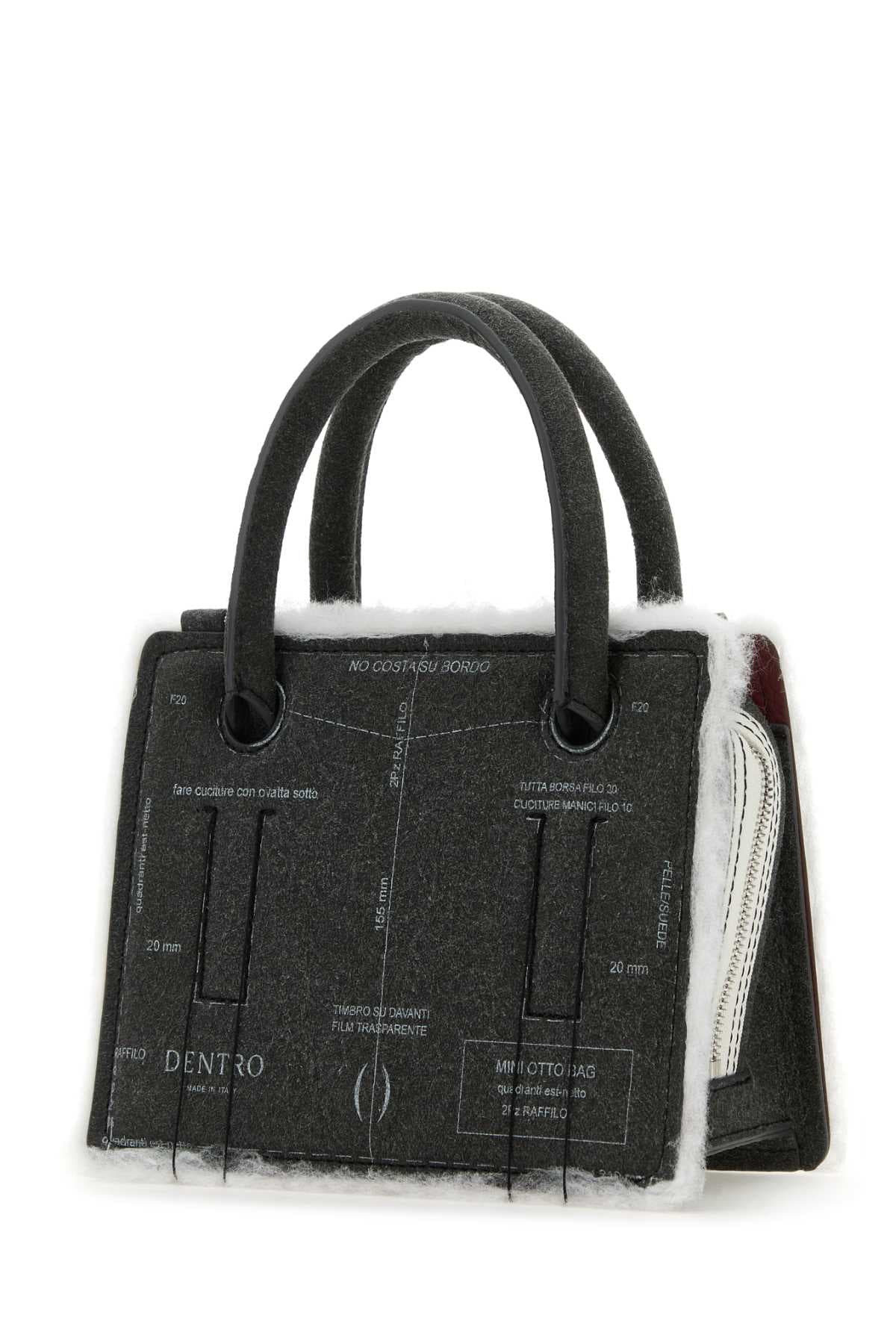 Grey leather Mini Otto handbag - мініатюра 2