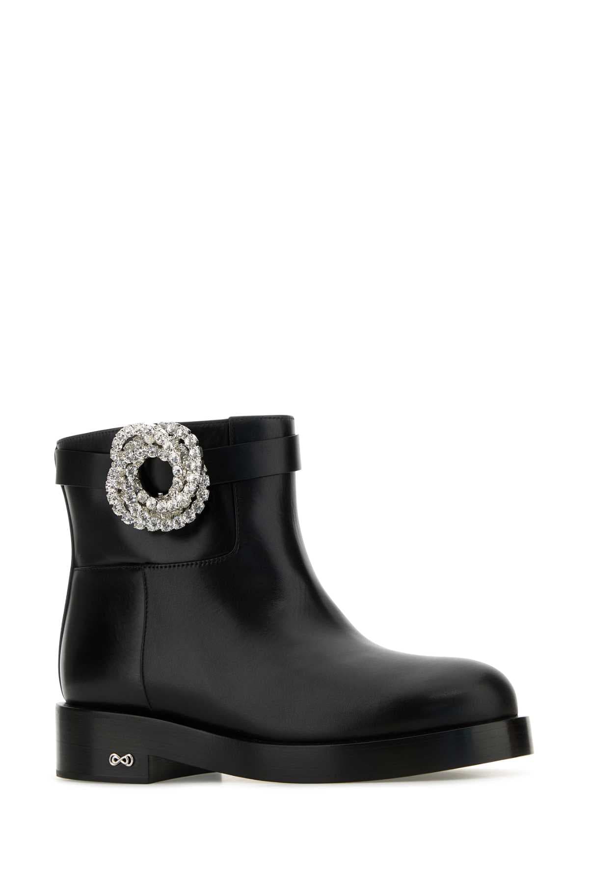 Black leather Galaxy ankle boots - мініатюра 2