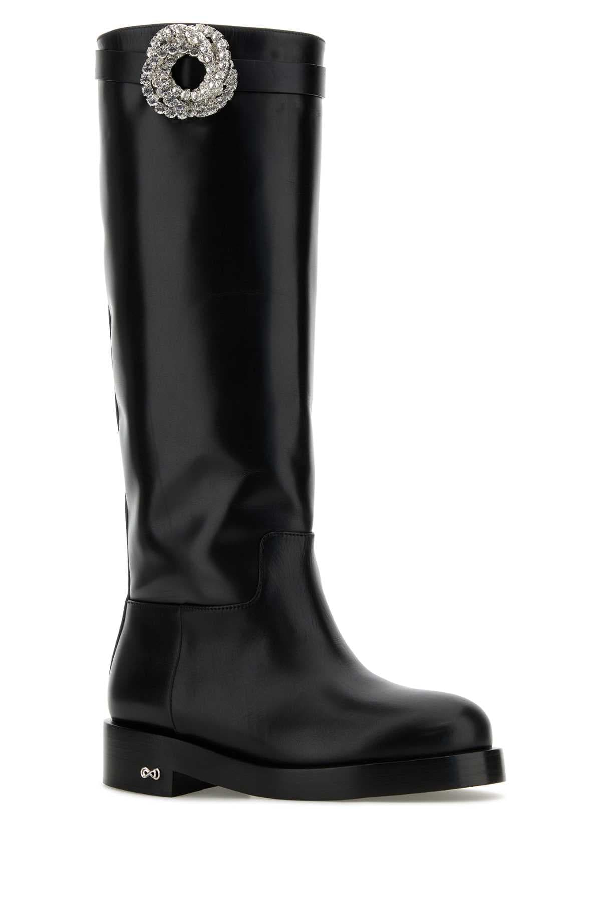 Black leather Galaxy Riding boots - мініатюра 2