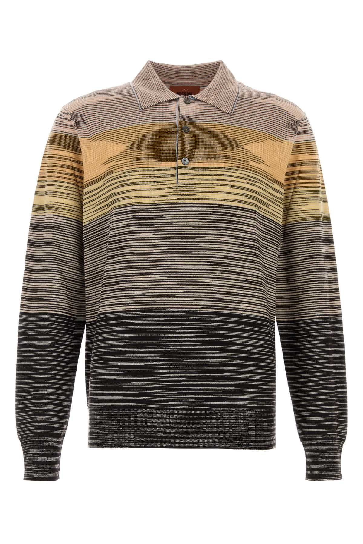 Embroidered wool polo shirt