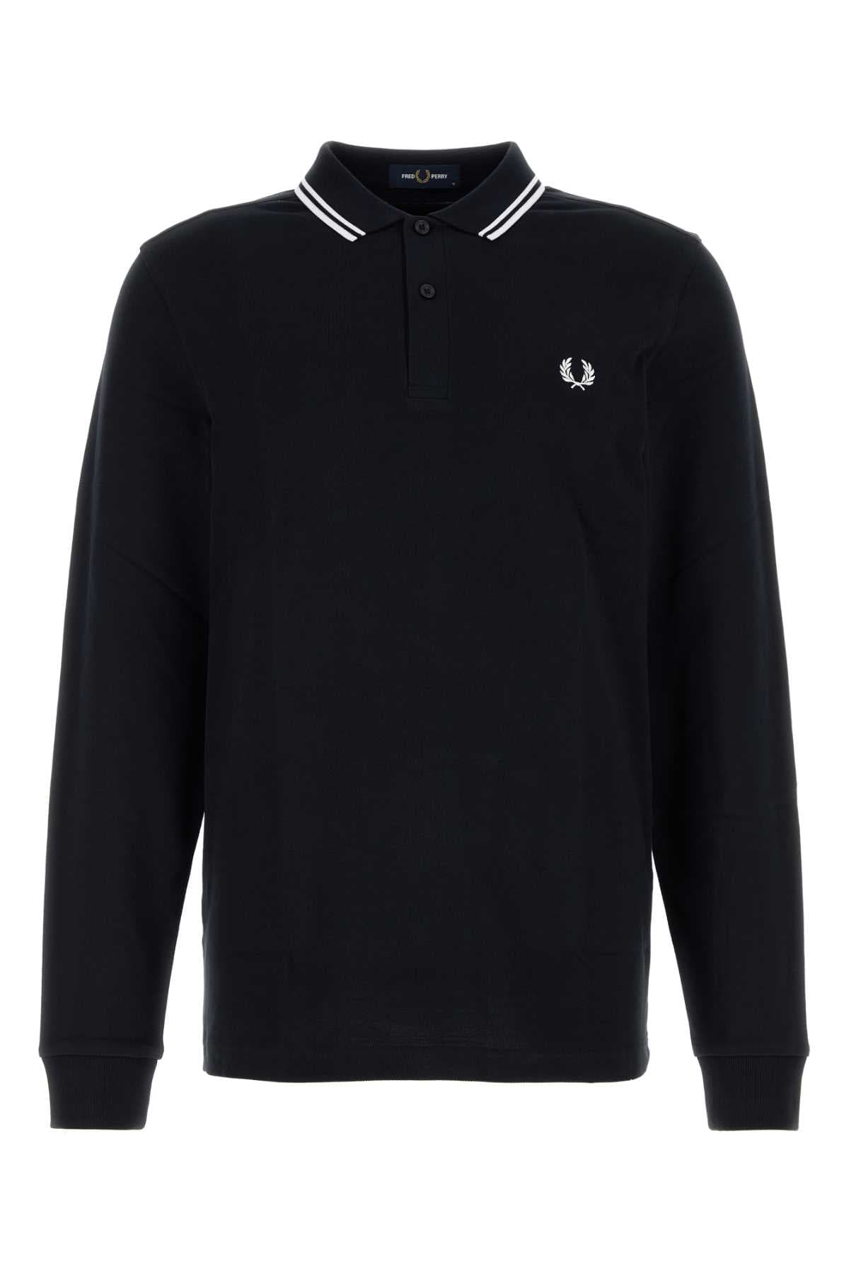 Navy blue piquet polo shirt