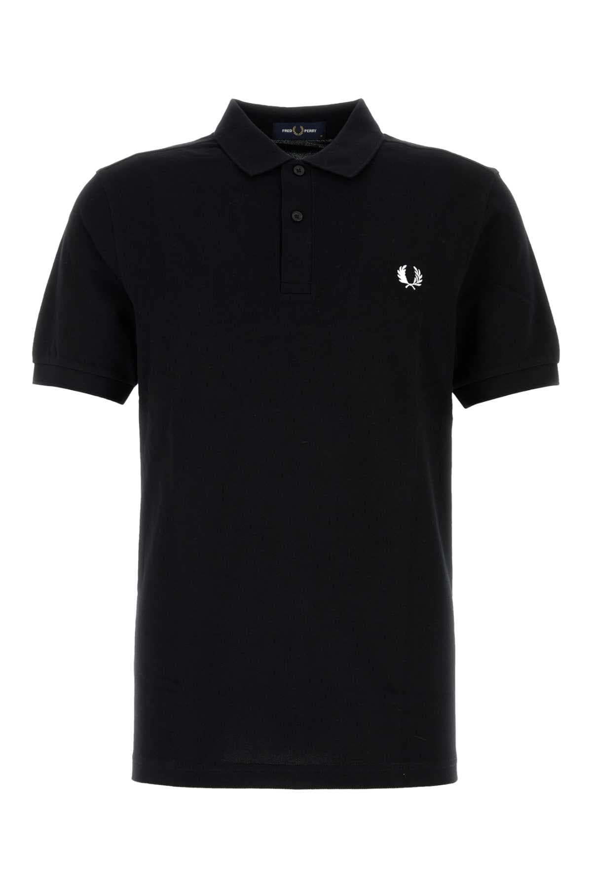 Black piquet polo shirt