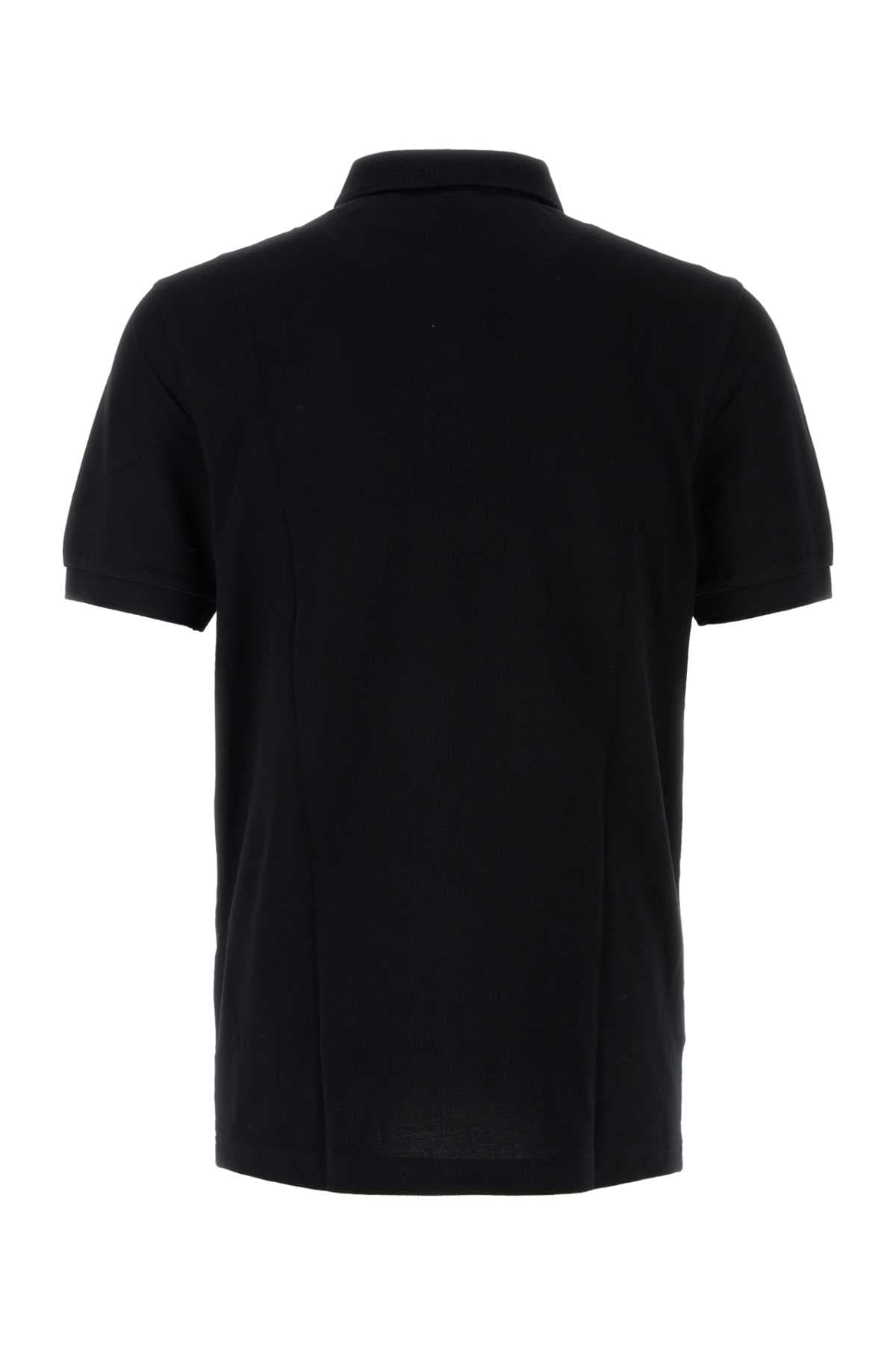 Black piquet polo shirt - мініатюра 2