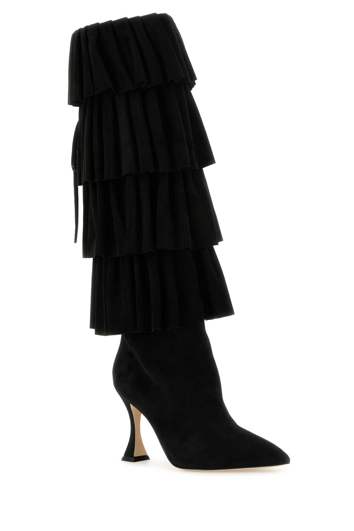 Black suede Miralone boots - мініатюра 2