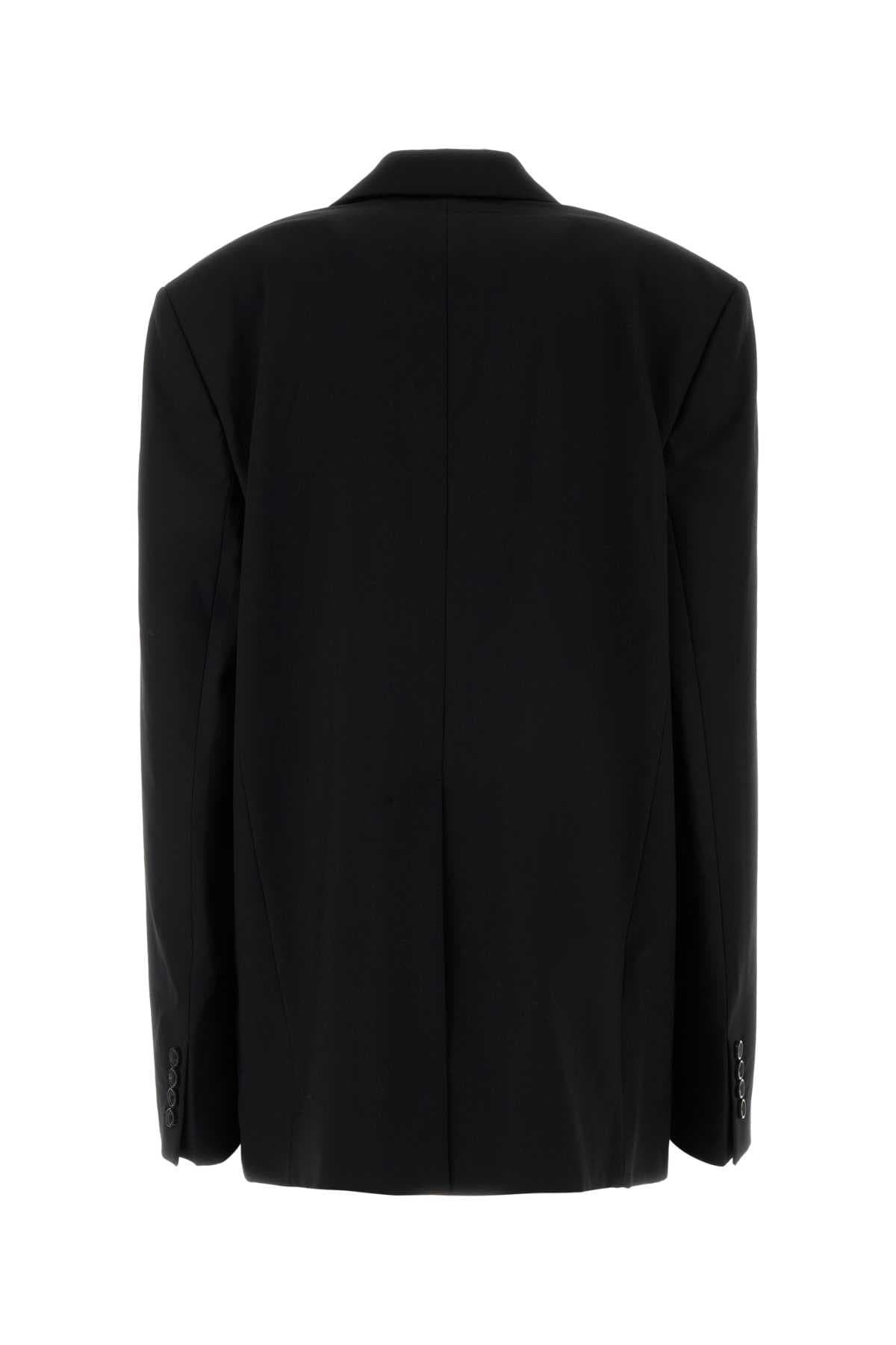 Black stretch jersey oversize blazer - мініатюра 2