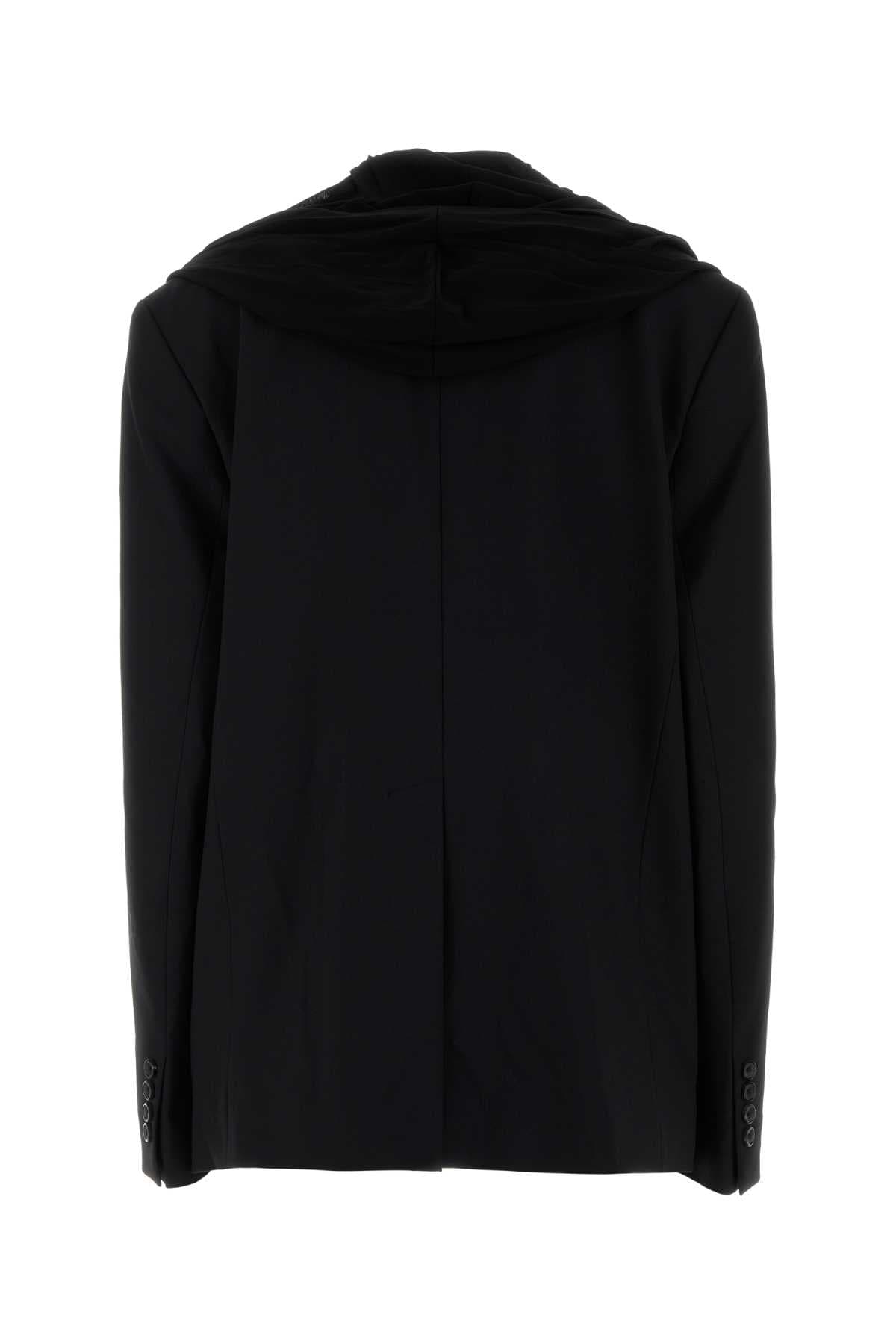 Black stretch twill oversize blazer - мініатюра 2
