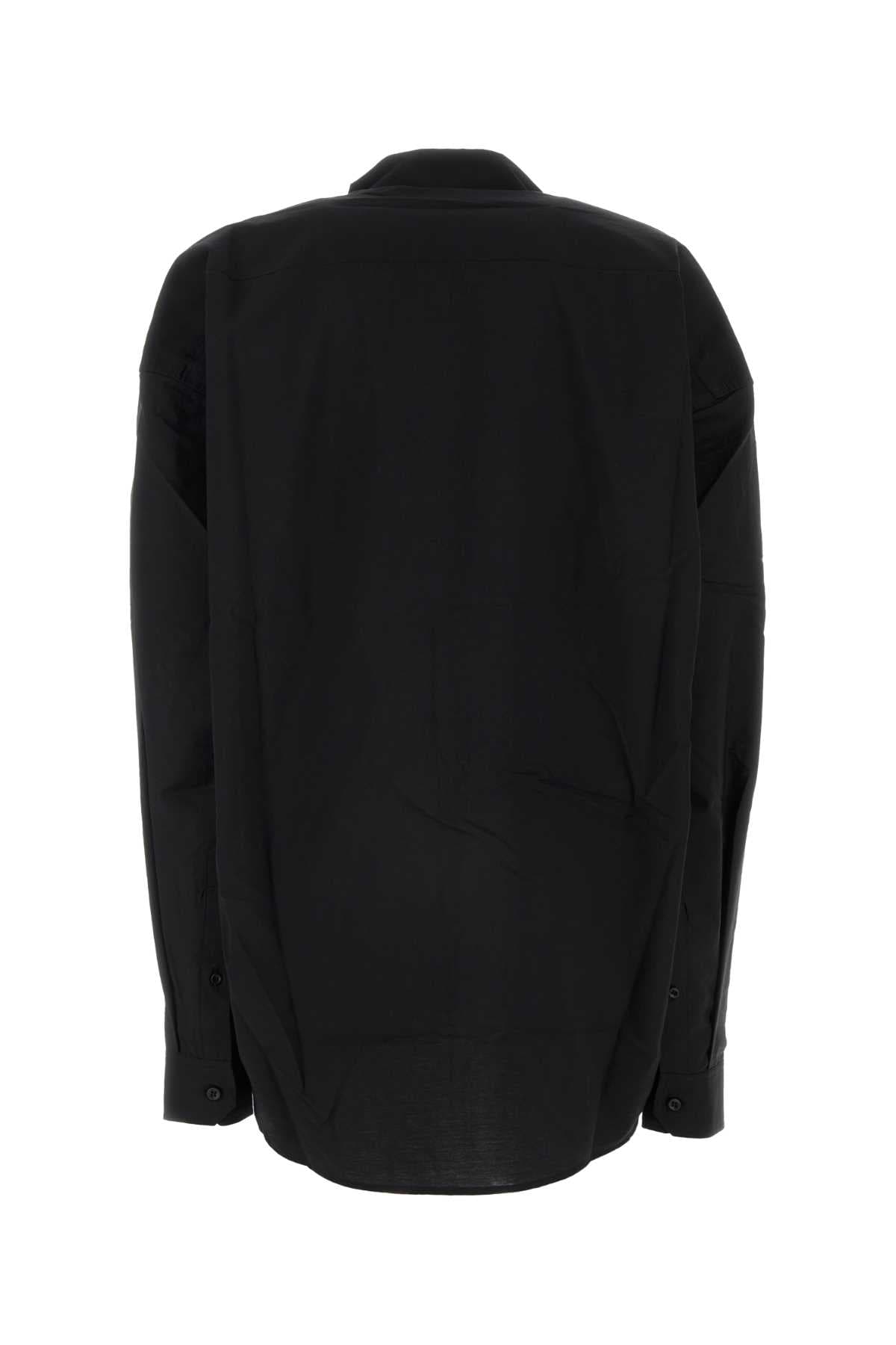Black poplin oversize shirt - мініатюра 2