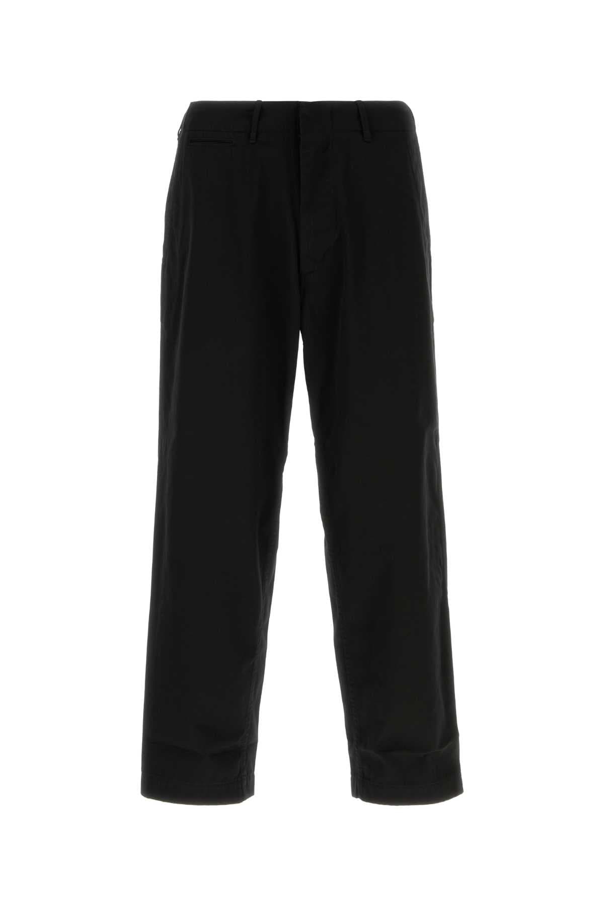 Black cotton blend pant