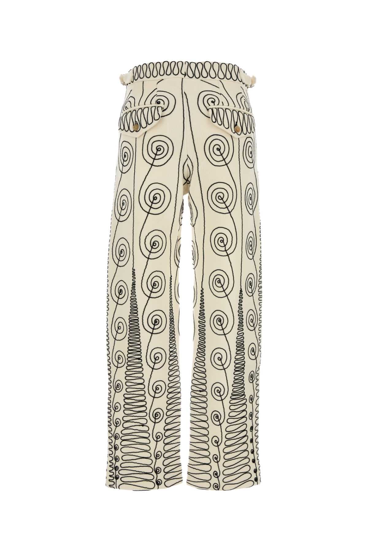 Embroidered wool Quillwork pant - мініатюра 2