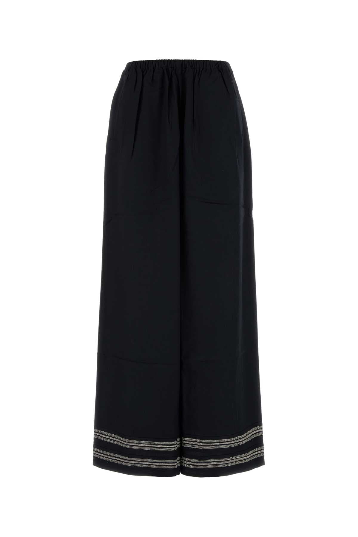 Black viscose Mathilde wide-leg