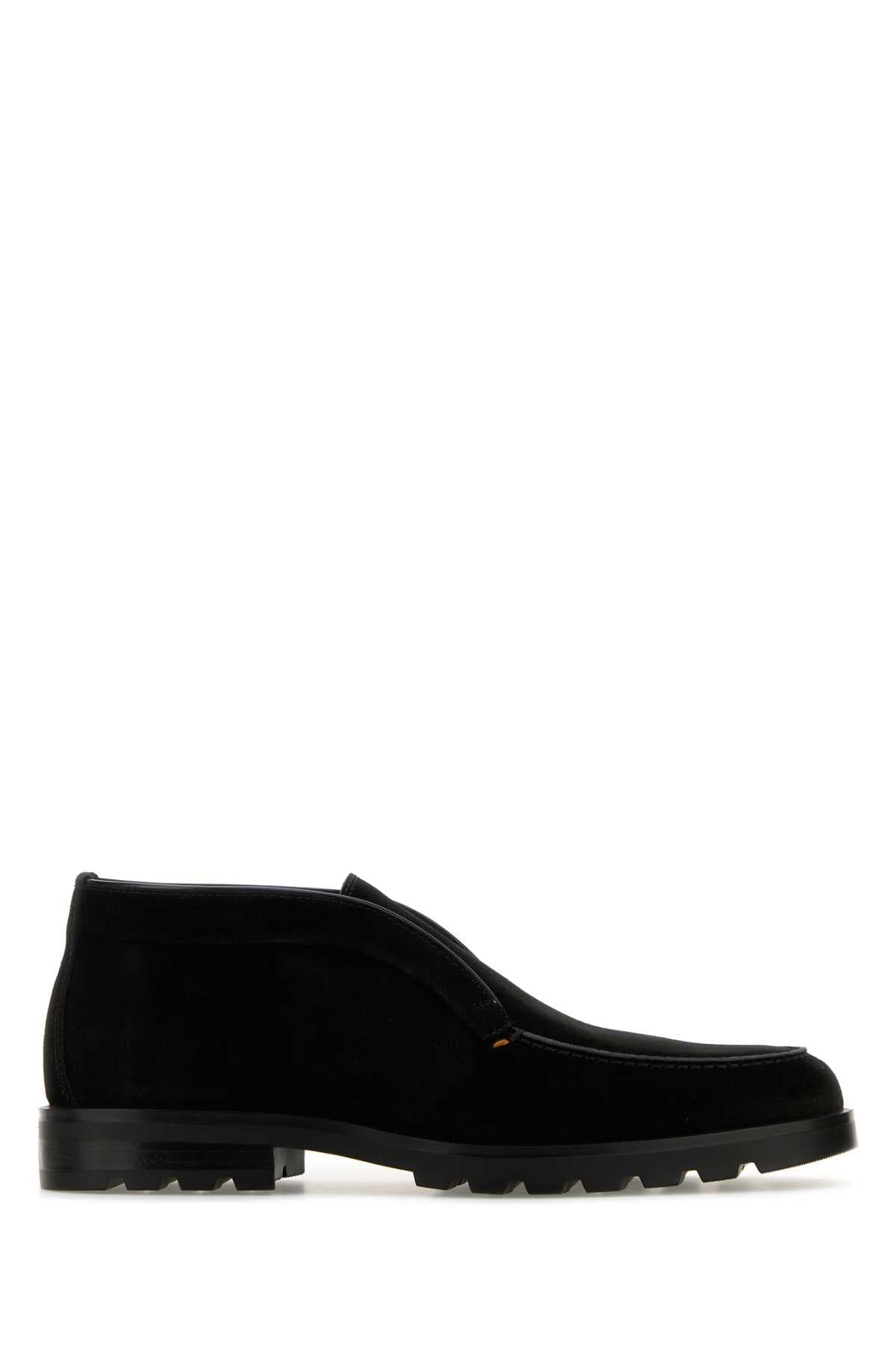 Black suede Desert slip-ons