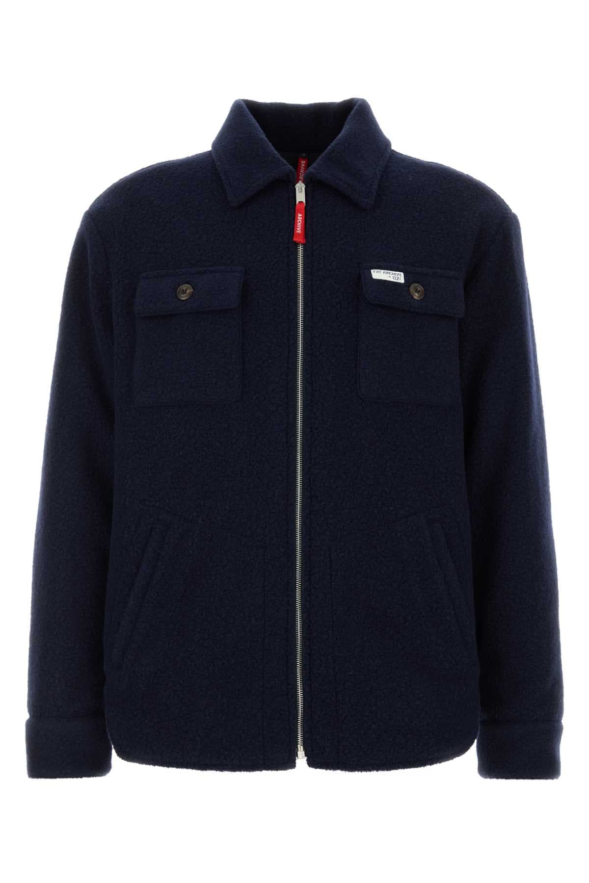 Navy blue wool blend jacket