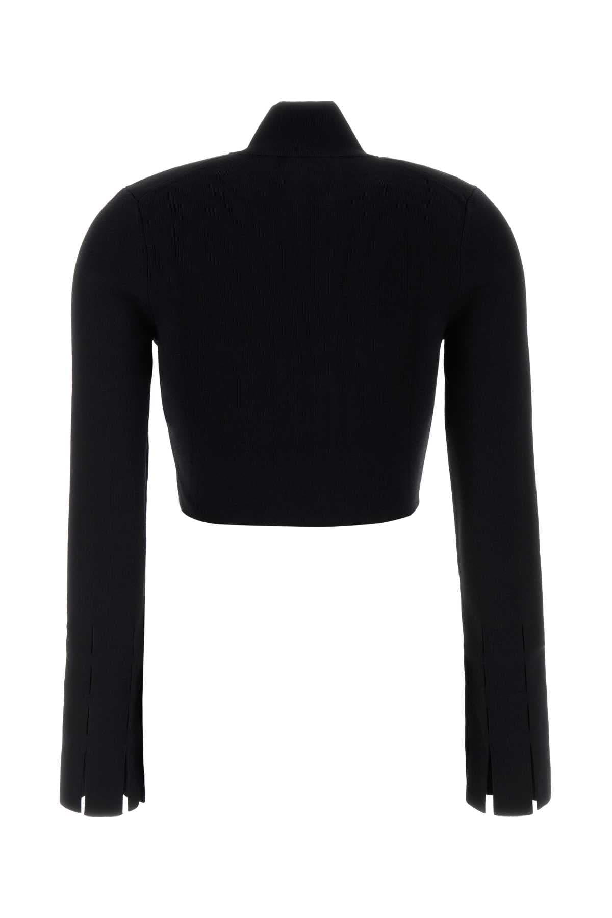 Black stretch viscose blend Izan cardigan - мініатюра 2