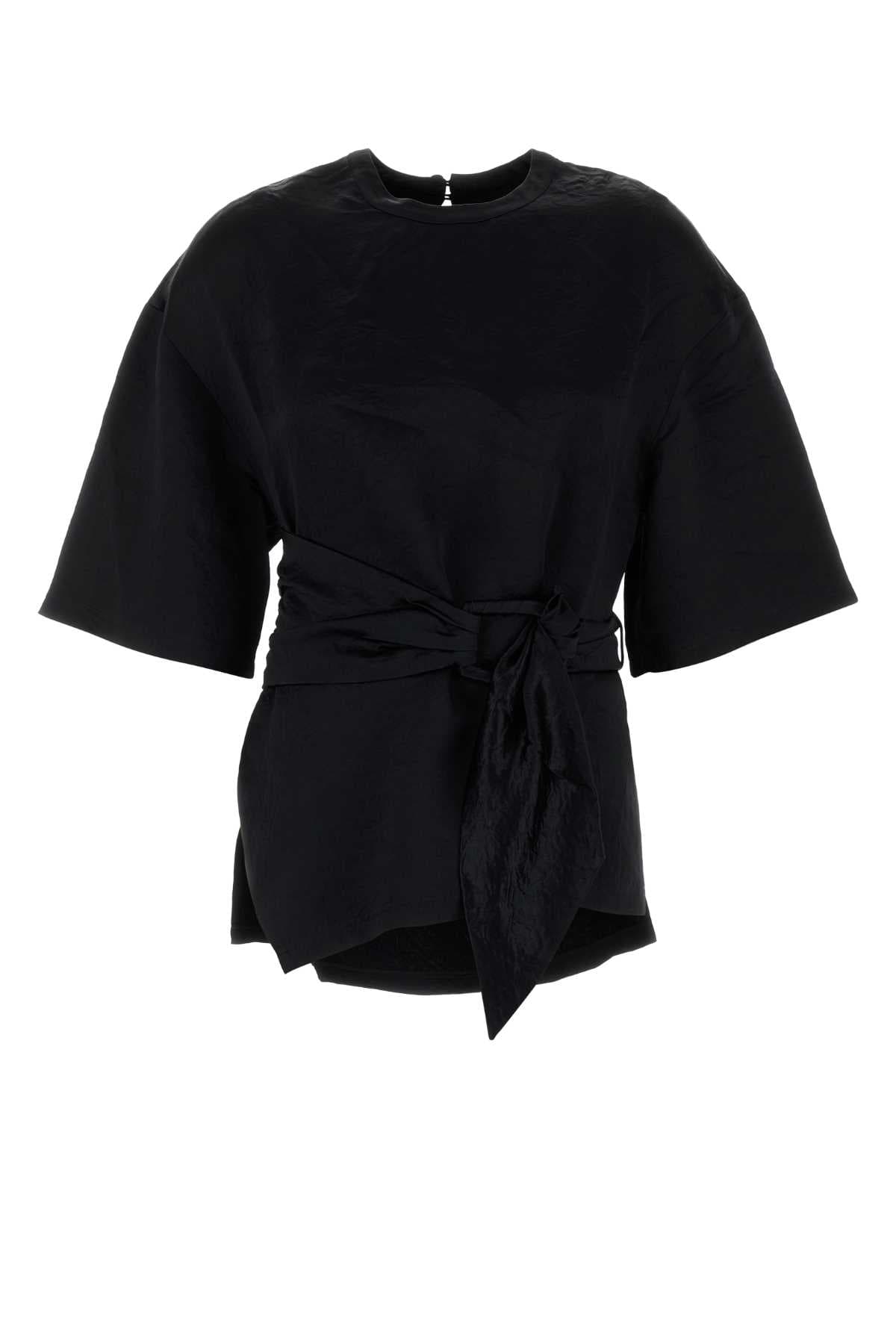 Black satin Besia t-shirt