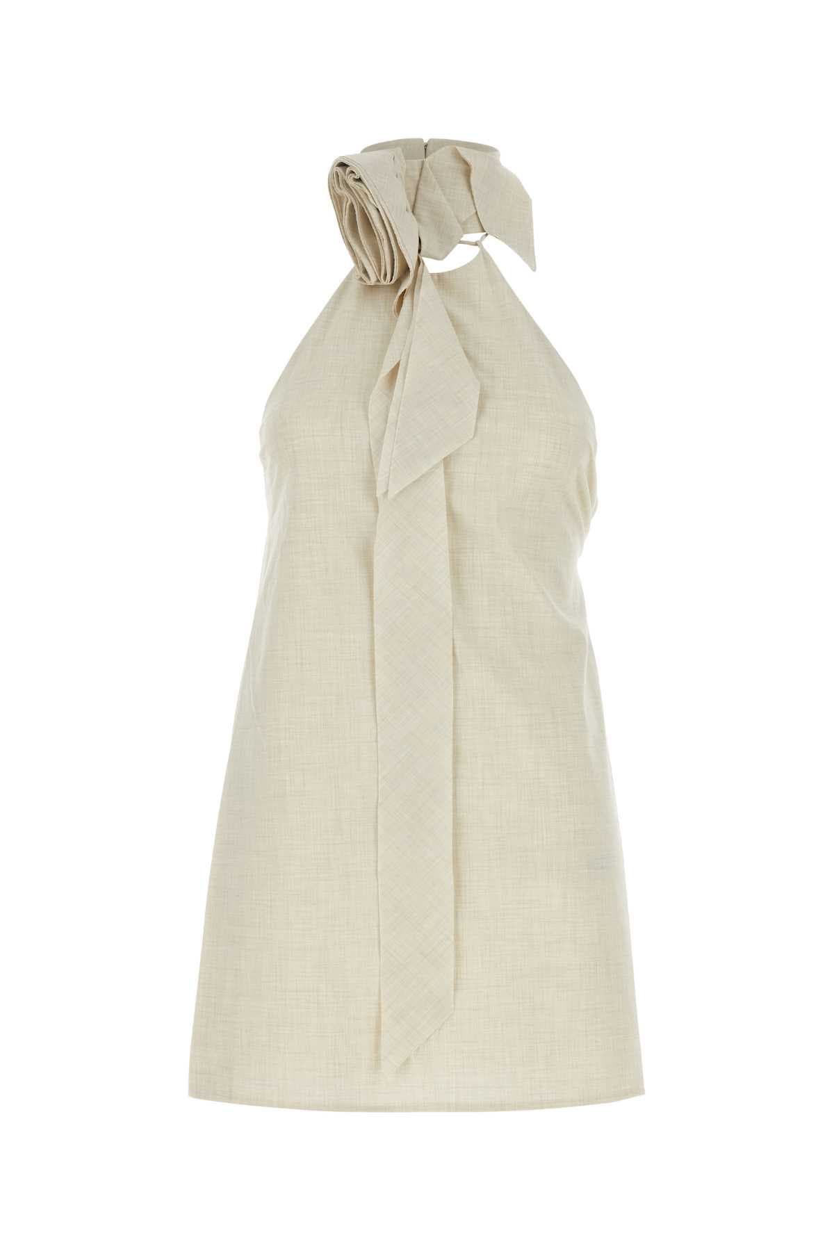 Sand stretch polyester blend Floris top