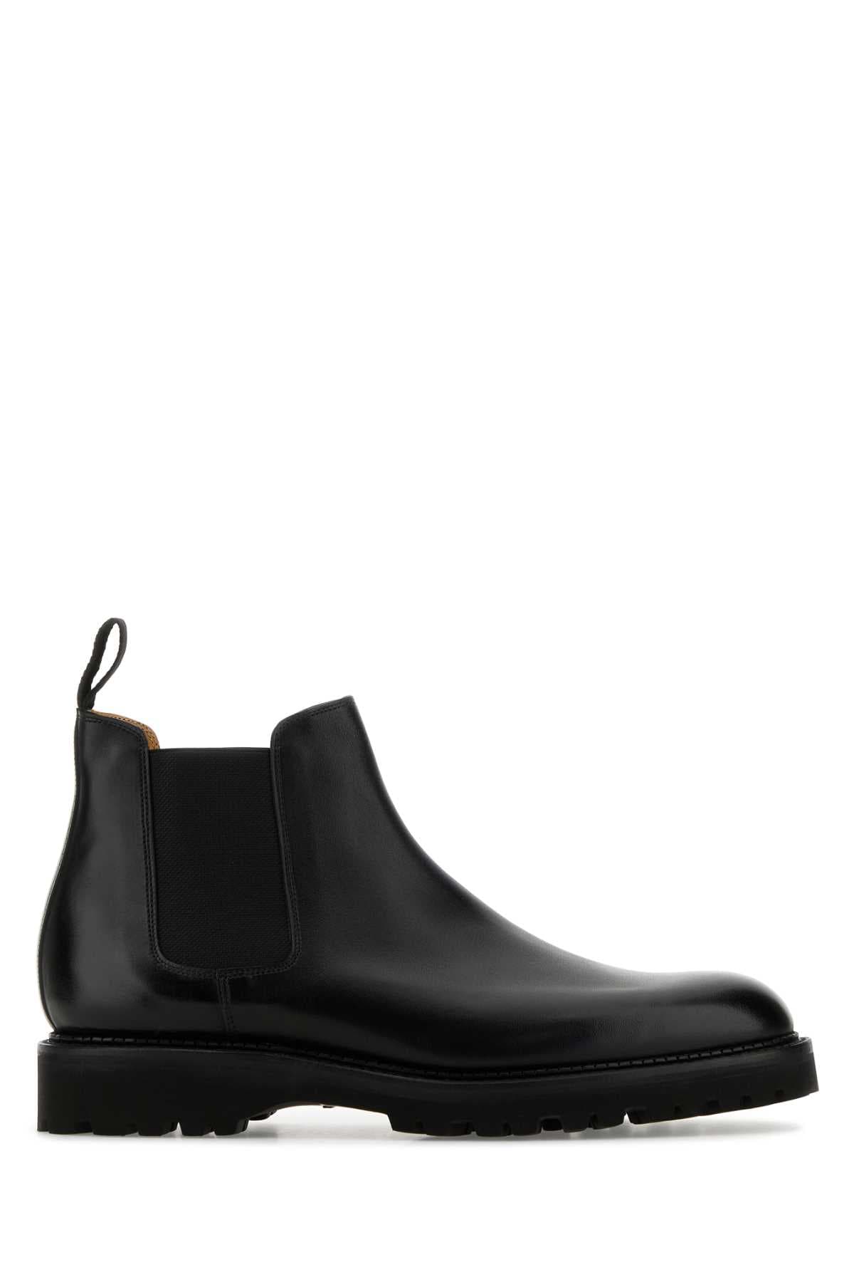 Black leather Lawry ankle boots