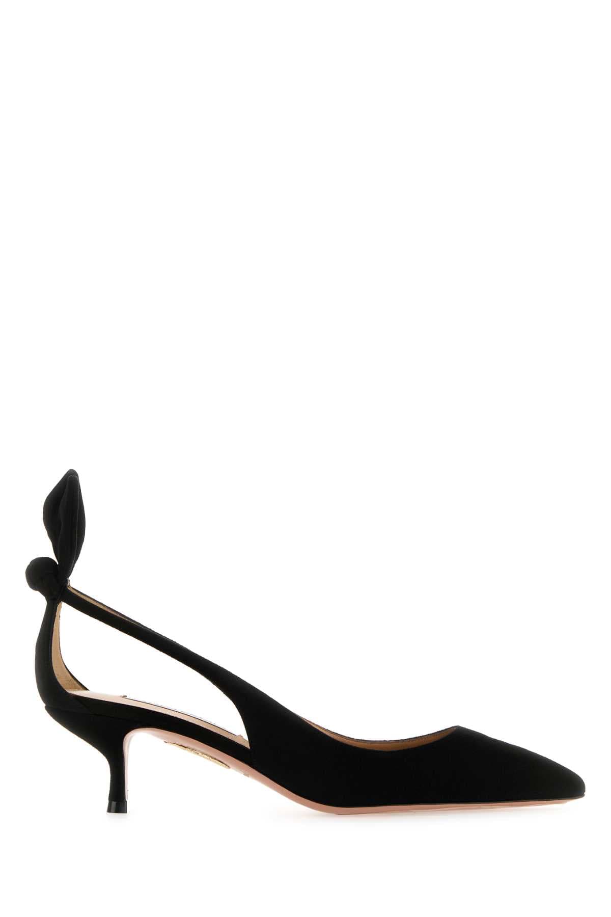 Black suede Bow Tie 50 pumps