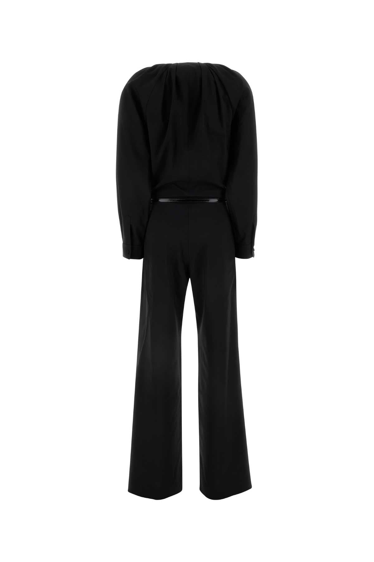 Black stretch wool jumpsuit - мініатюра 2