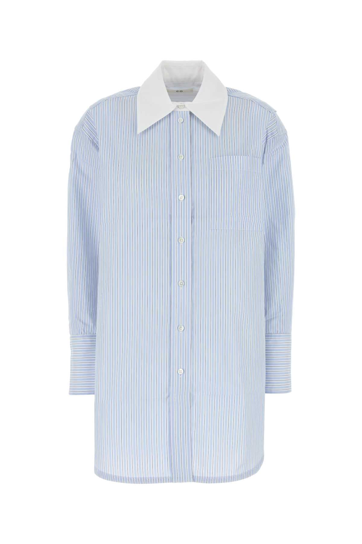 Embroidered poplin oversize shirt