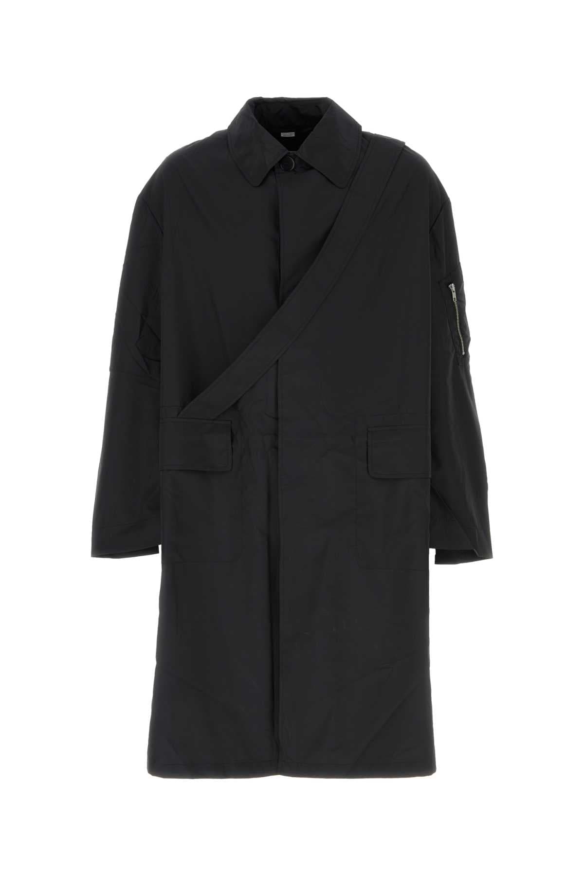 Black polyester coat