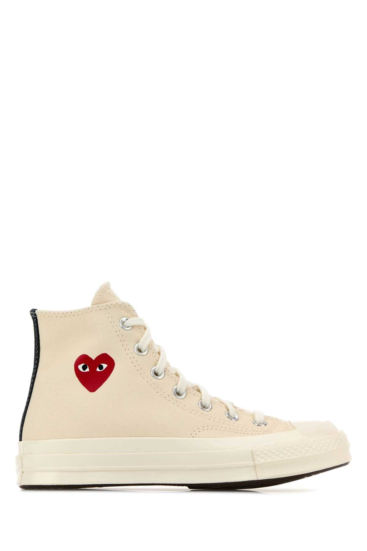 Ivory canvas Comme Des Garçons X Converse sneakers