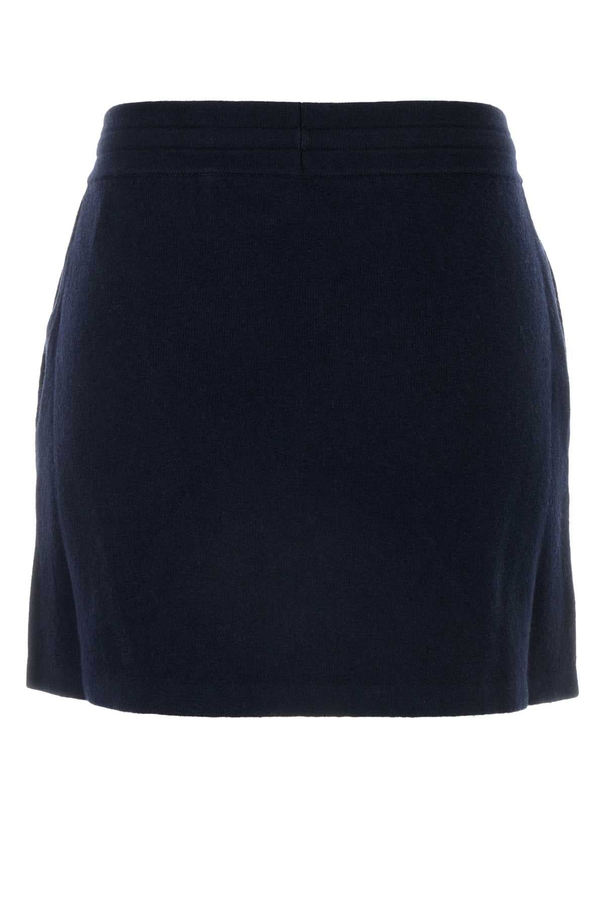 Midnight blue stretch cotton blend Amaline mini skirt - мініатюра 2
