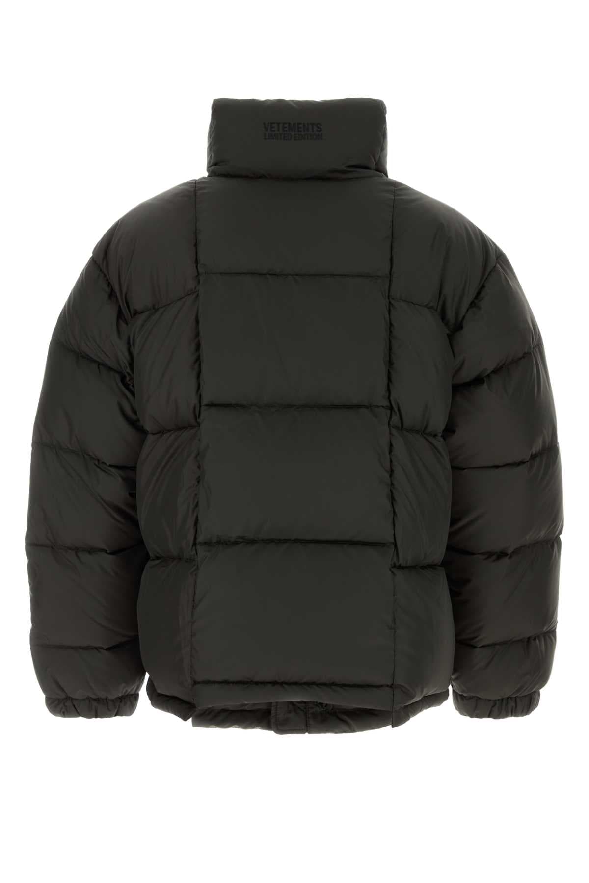 Dark brown polyester down jacket - мініатюра 2