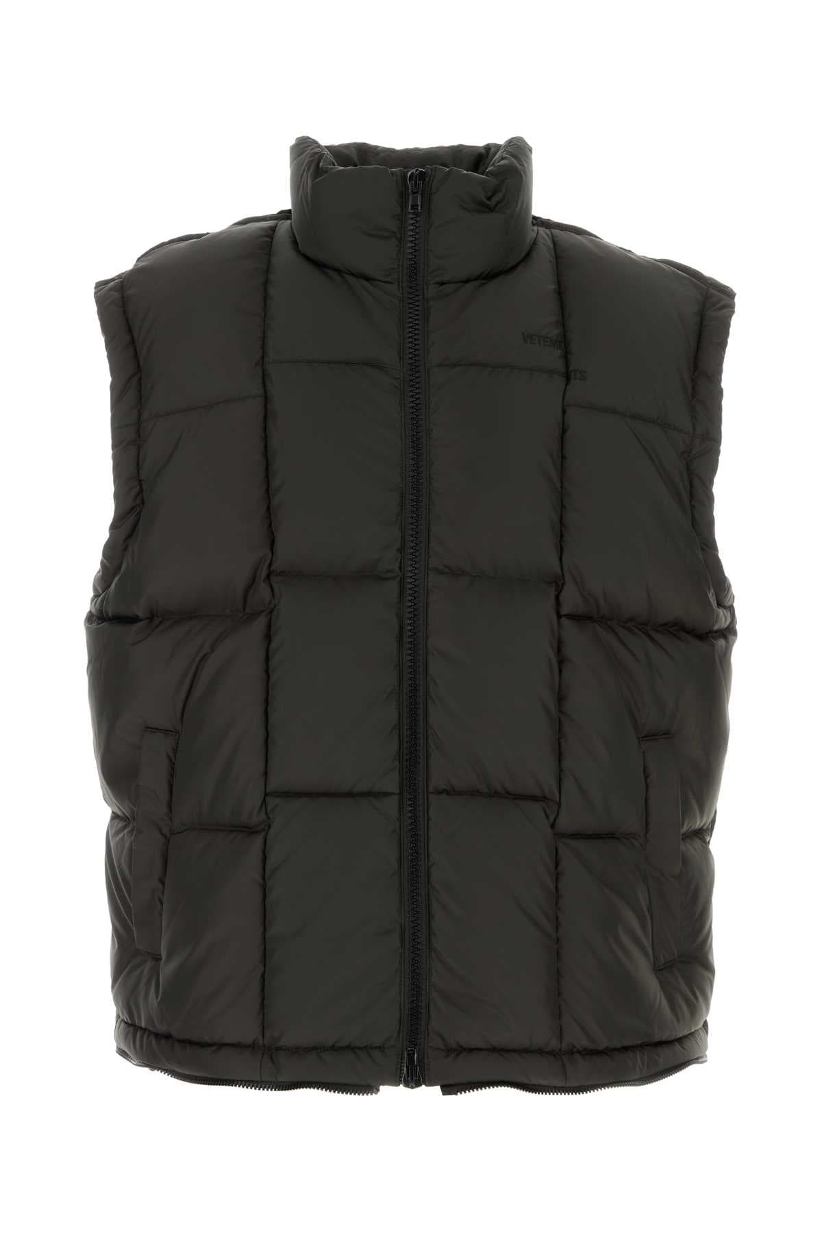 Dark brown polyester down jacket