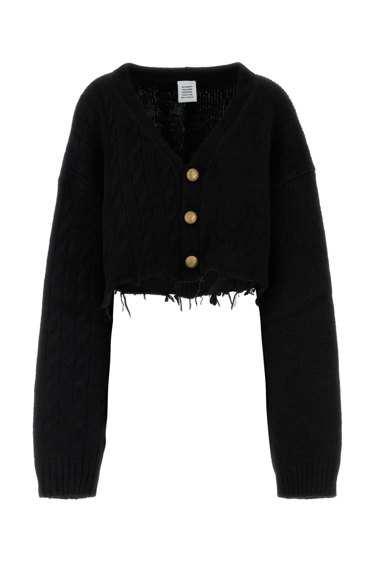 Black alpaca blend cardigan