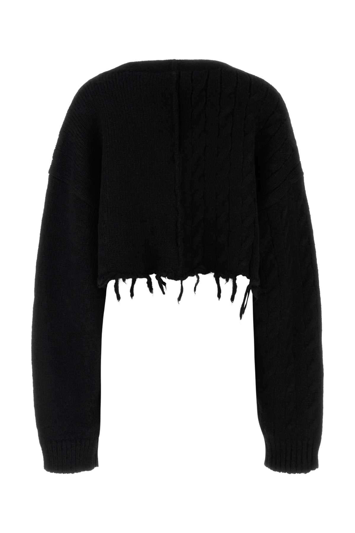 Black alpaca blend cardigan - мініатюра 2