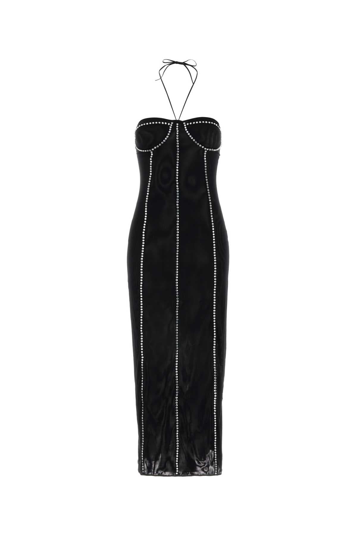 Black stretch tulle dress