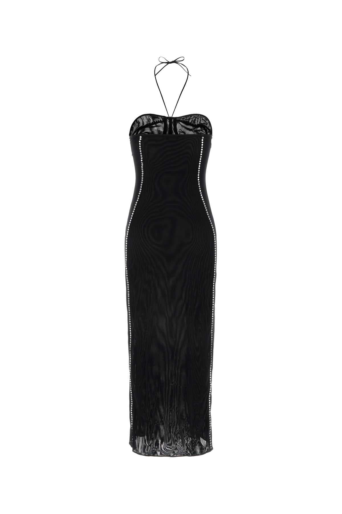 Black stretch tulle dress - мініатюра 2