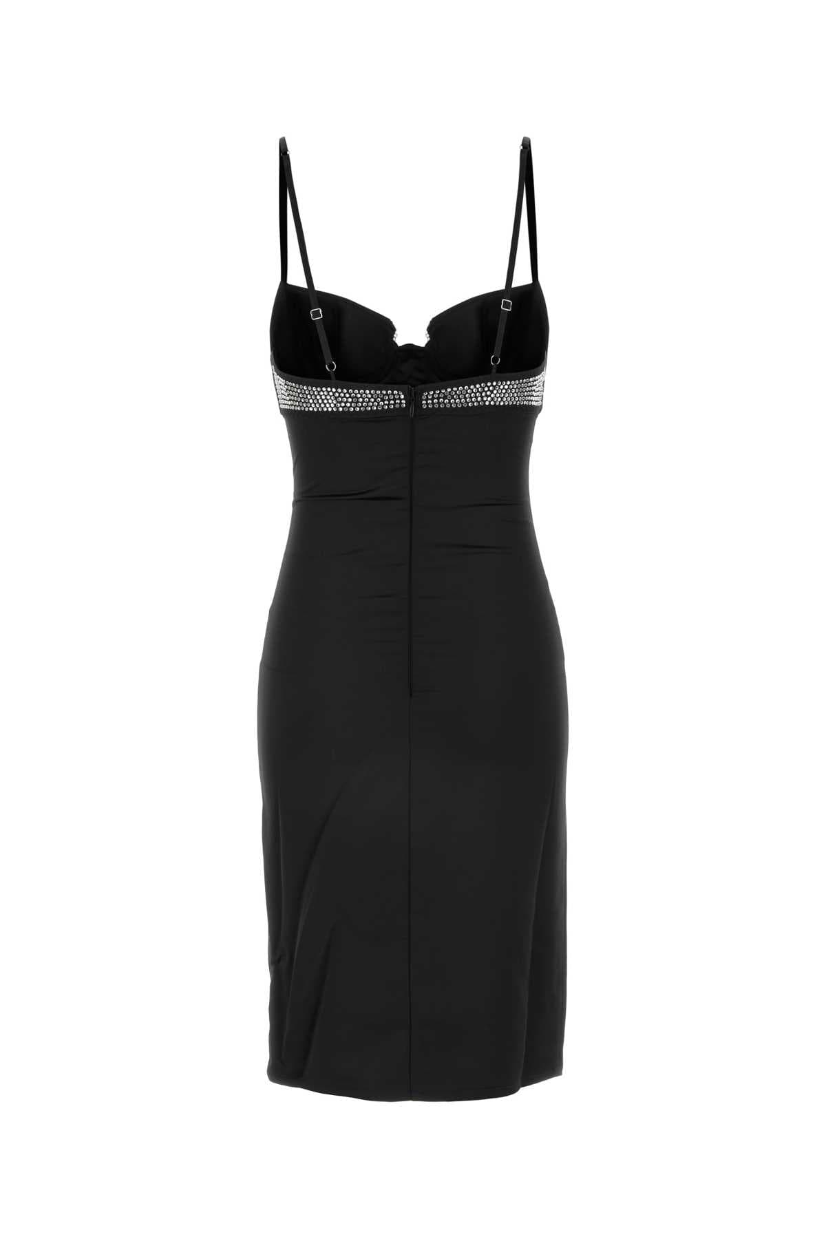 Black stretch satin dress - мініатюра 2