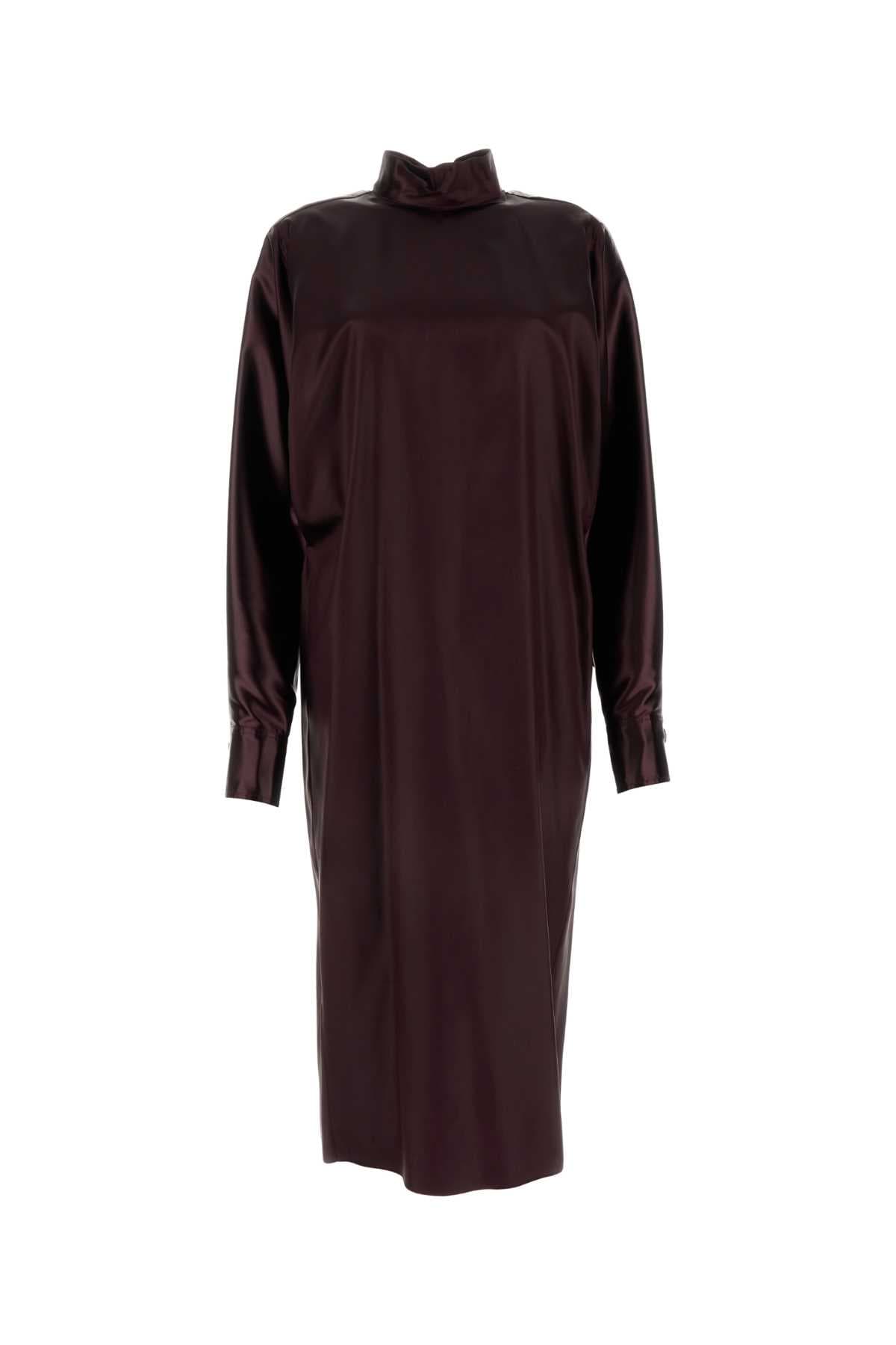 Burgundy satin dress