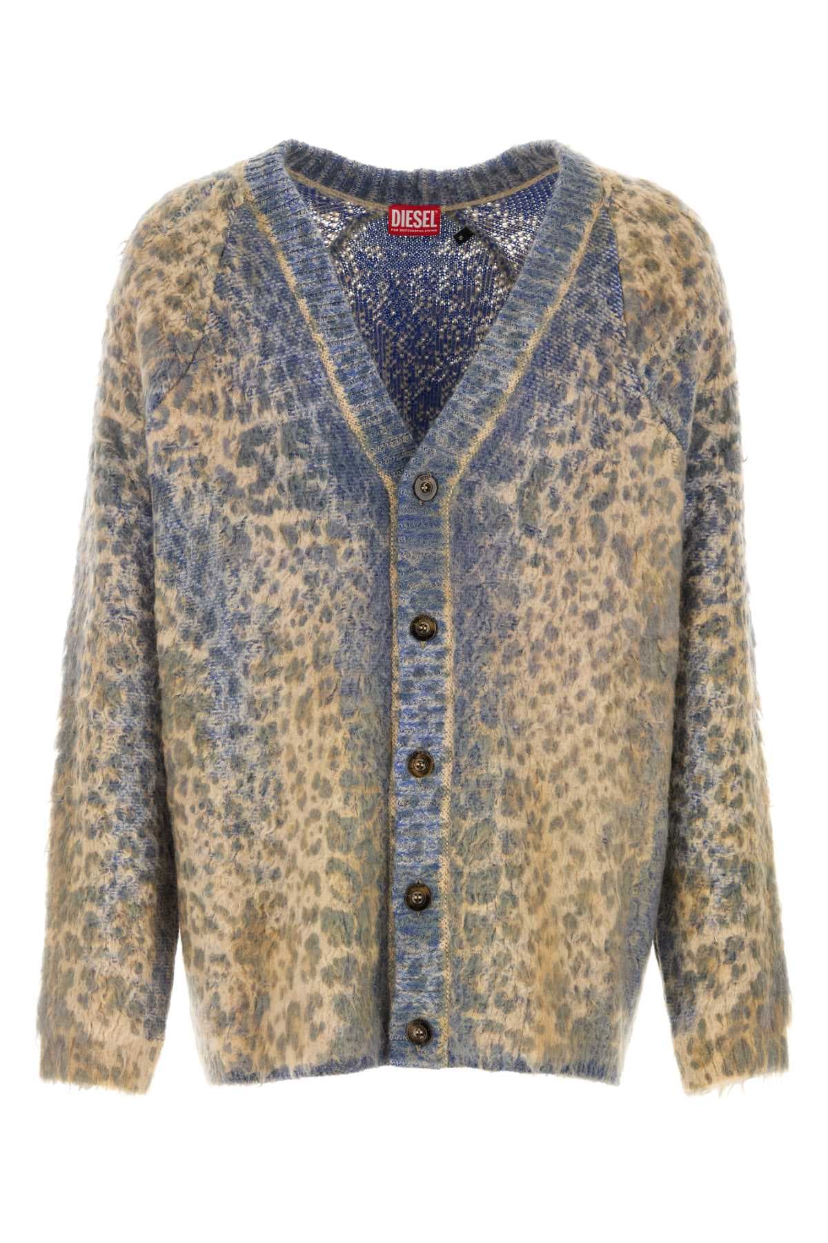 Printed cotton blend cardigan