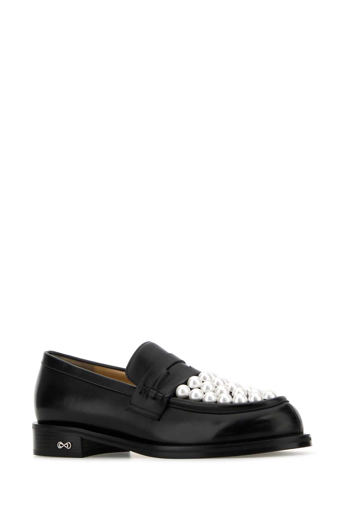 Black leather Sirene loafers - мініатюра 2
